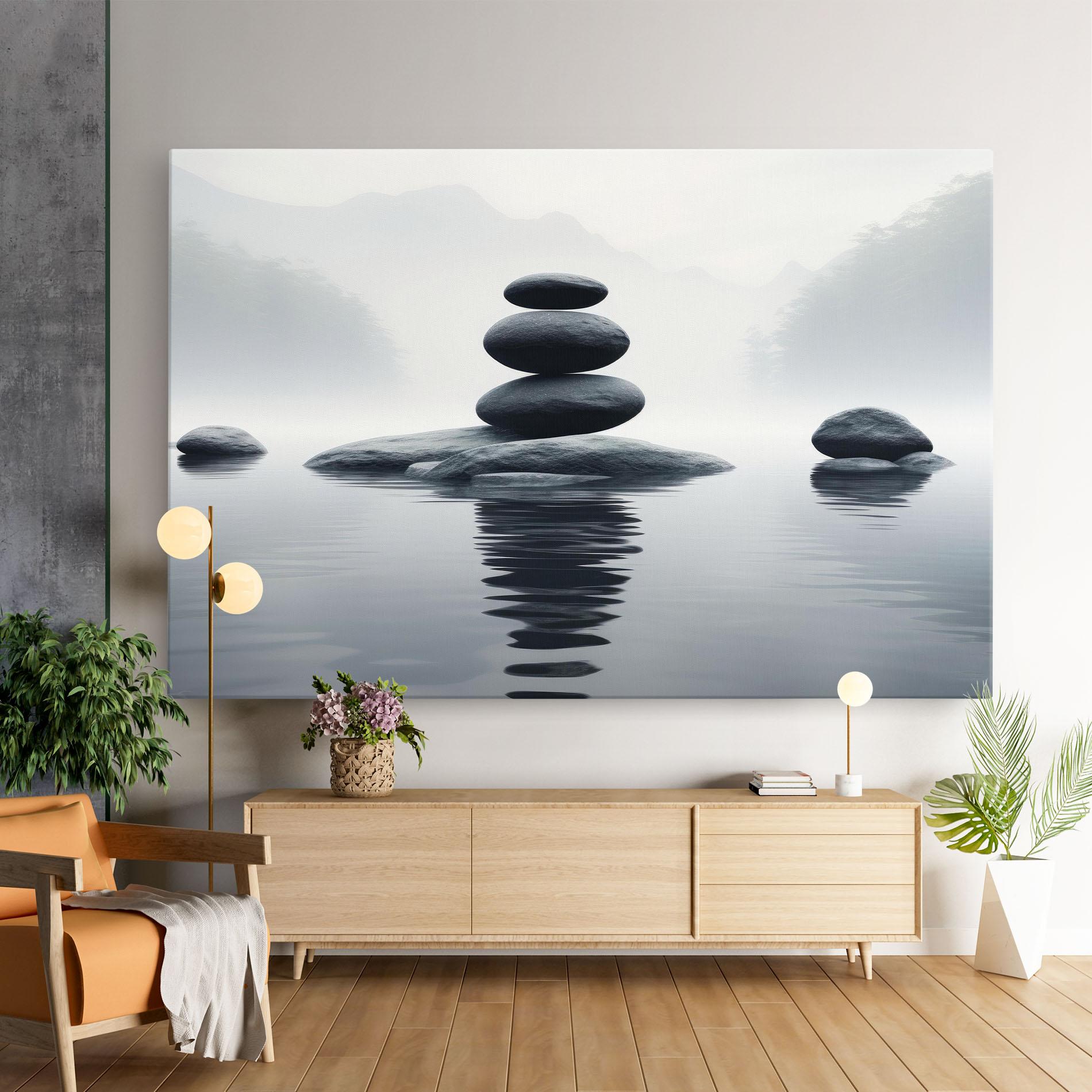 Tablou Canvas Stones Foggy View mockup 9