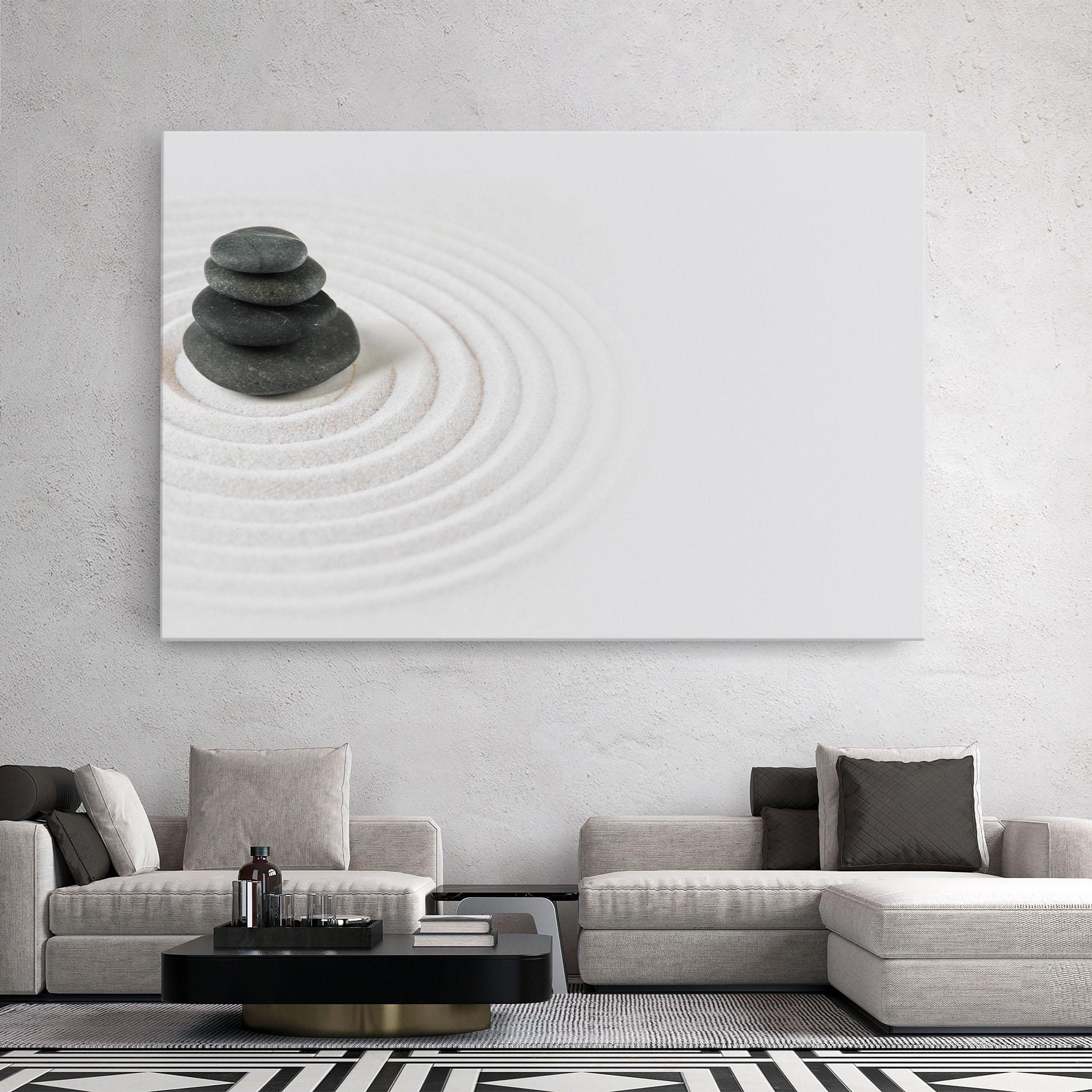 Tablou Canvas Black Stones Sand mockup 2