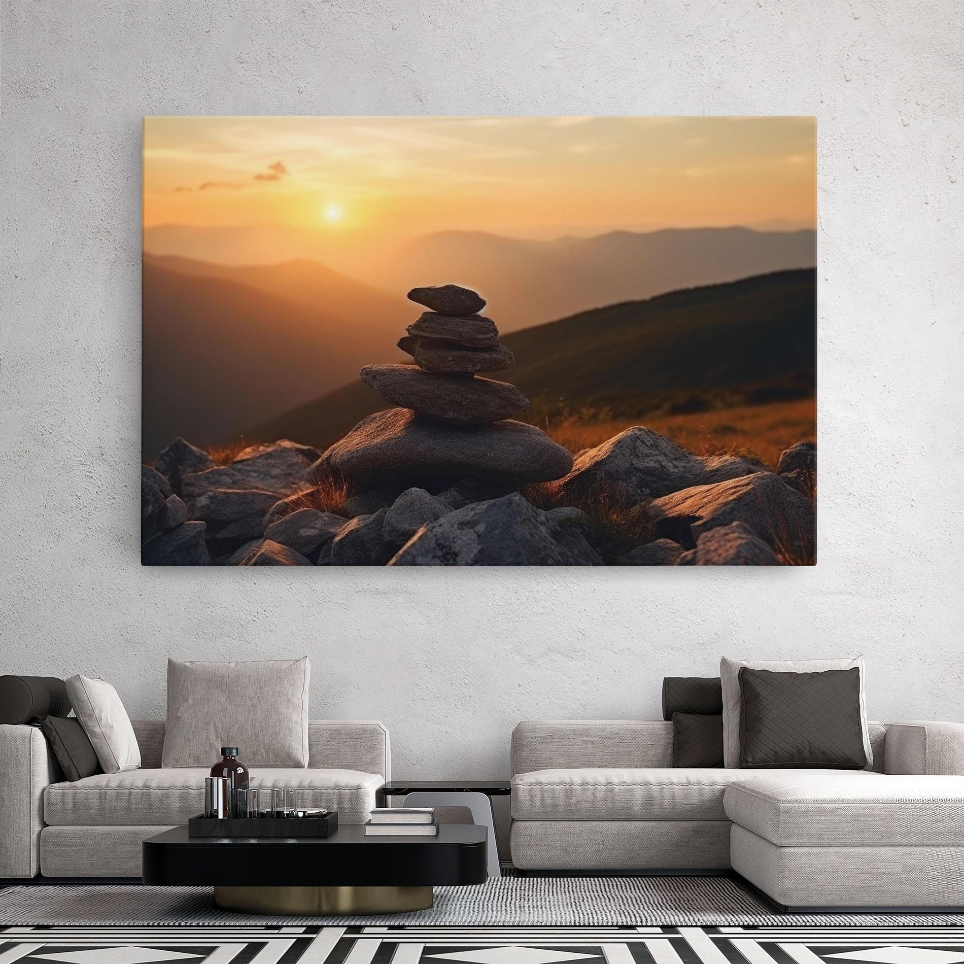 Tablou Canvas Nature Sunset Stones mockup 2