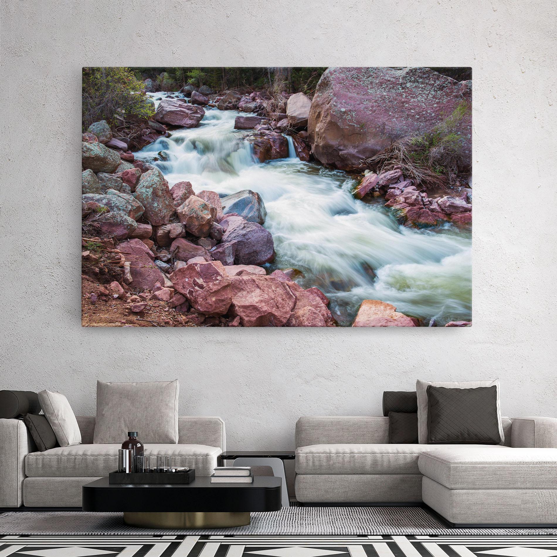 Tablou Canvas Spring Water Rocks mockup 2