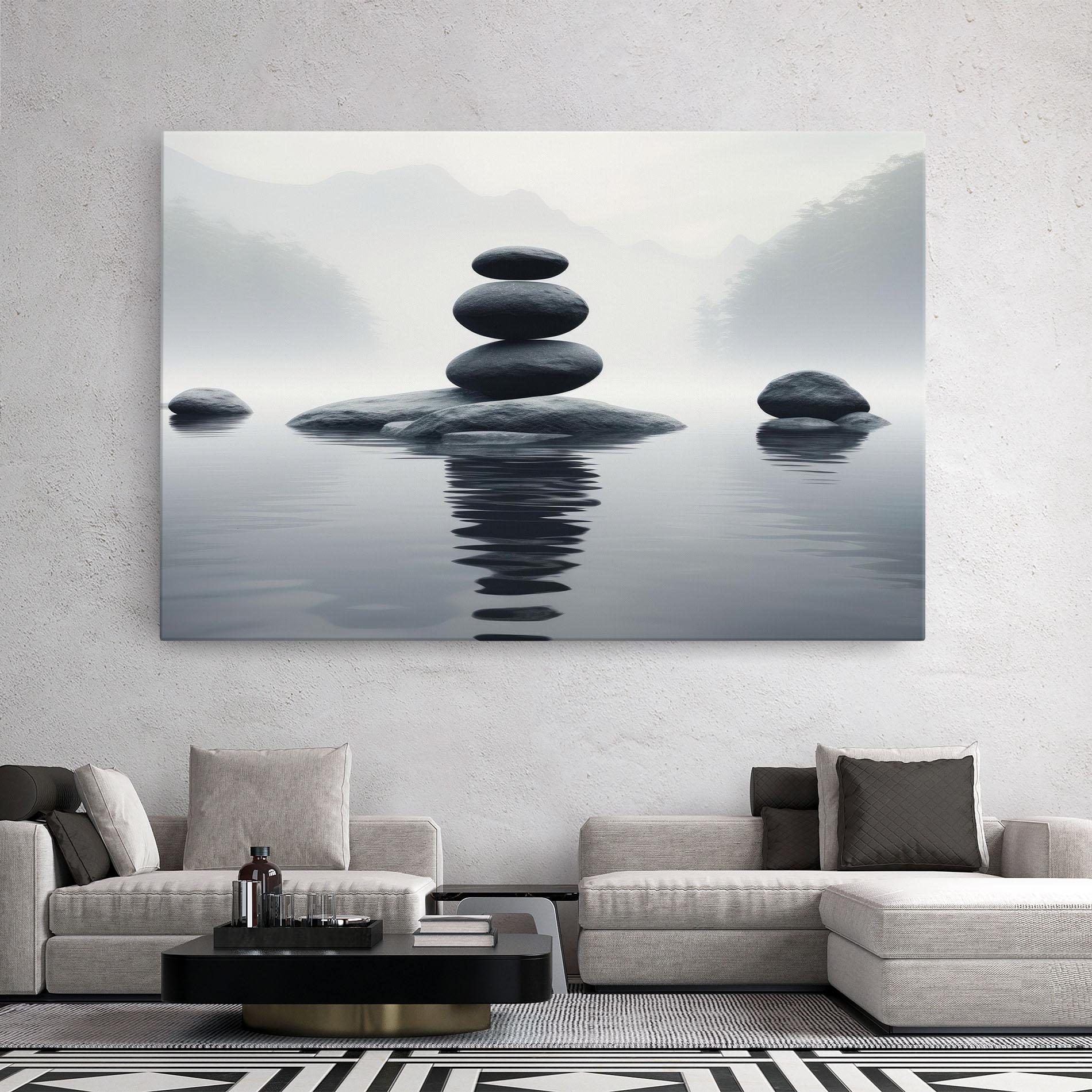Tablou Canvas Stones Foggy View mockup 2