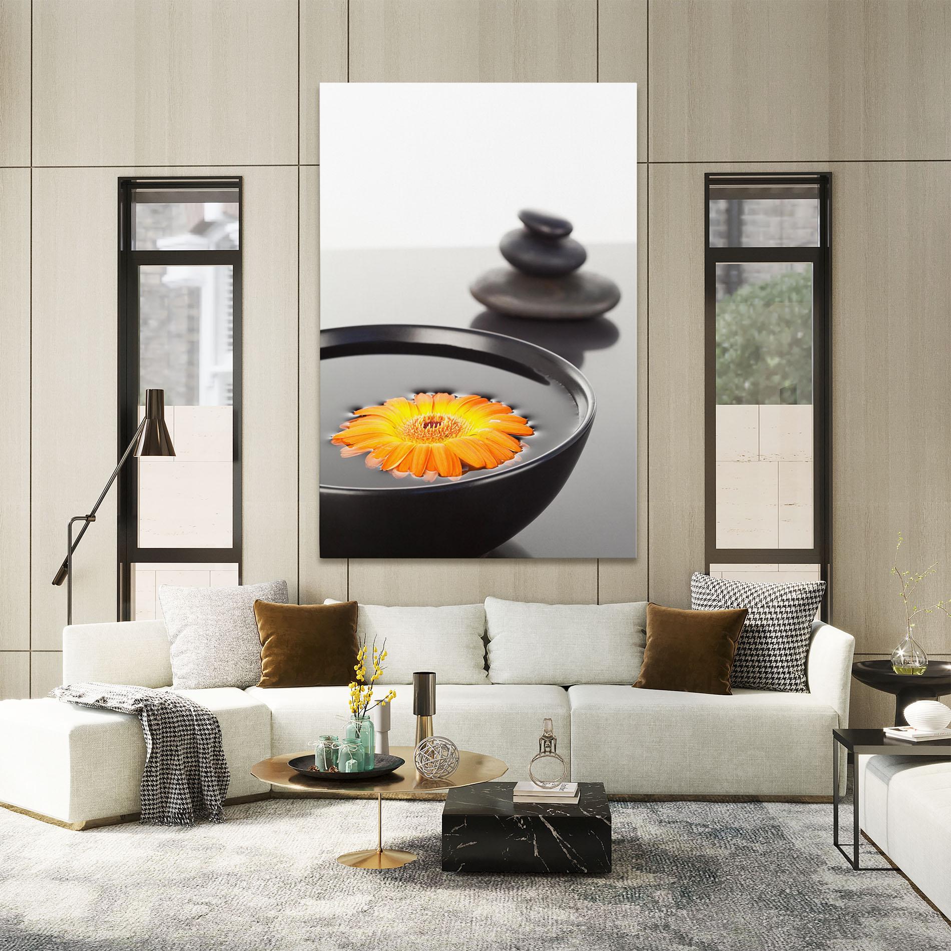 Tablou Canvas Stone Orange Flower mockup 2