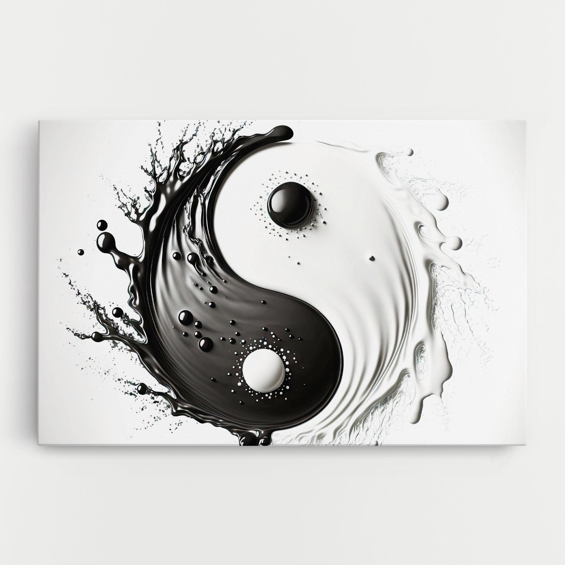 Tablou Canvas Black Liquid Yinyang mockup 0