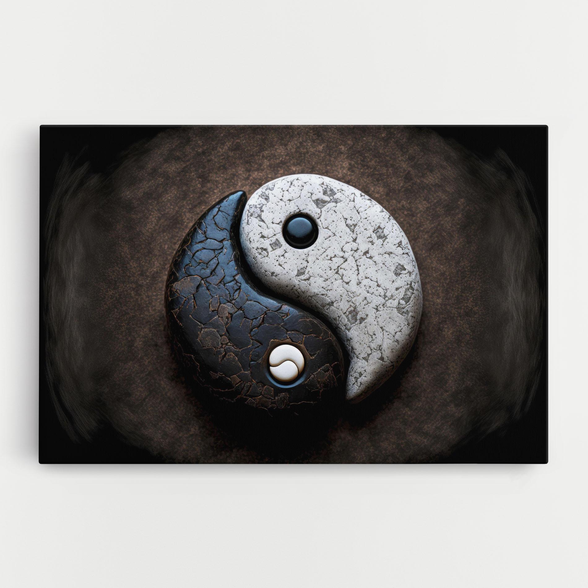 Tablou Canvas Black Stone Yinyang mockup 0