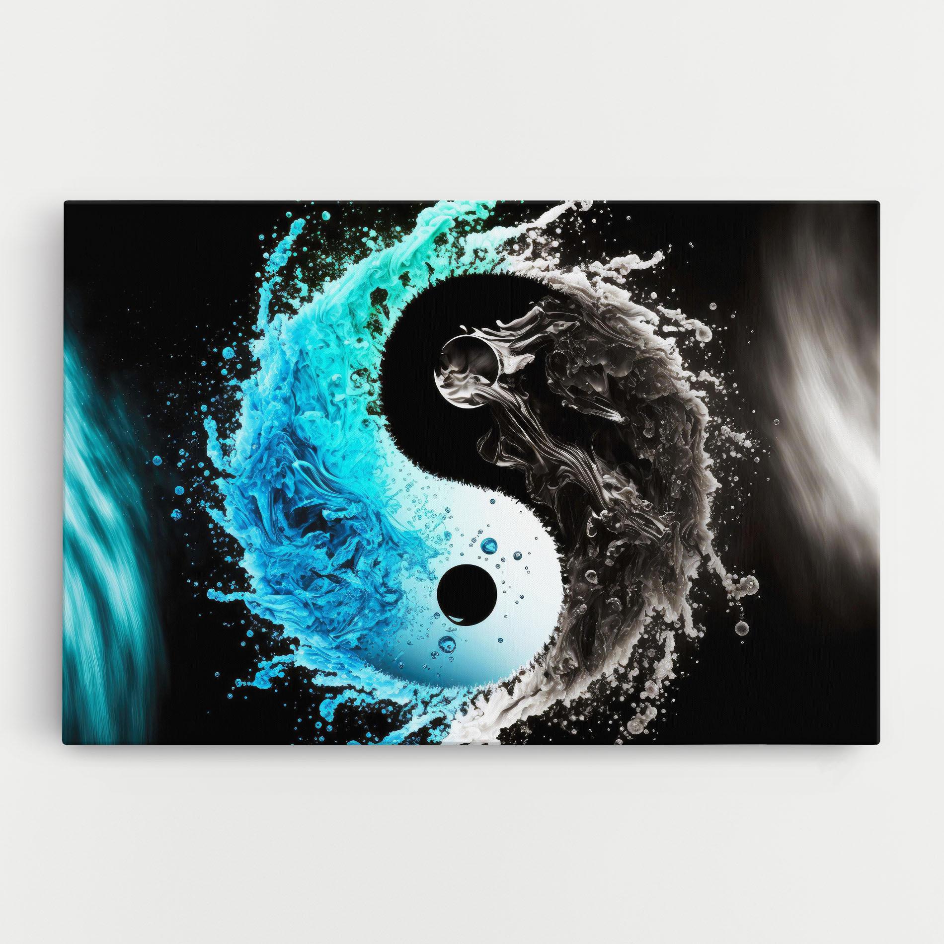 Tablou Canvas Blue Black Yinyang mockup 0