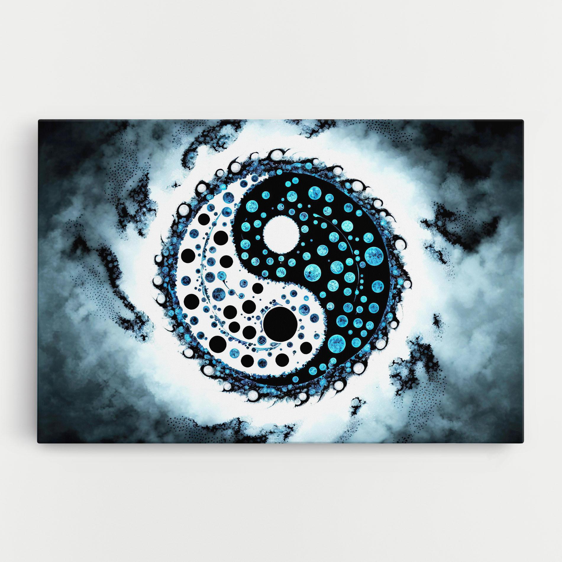 Tablou Canvas Blue White Yinyang mockup 0