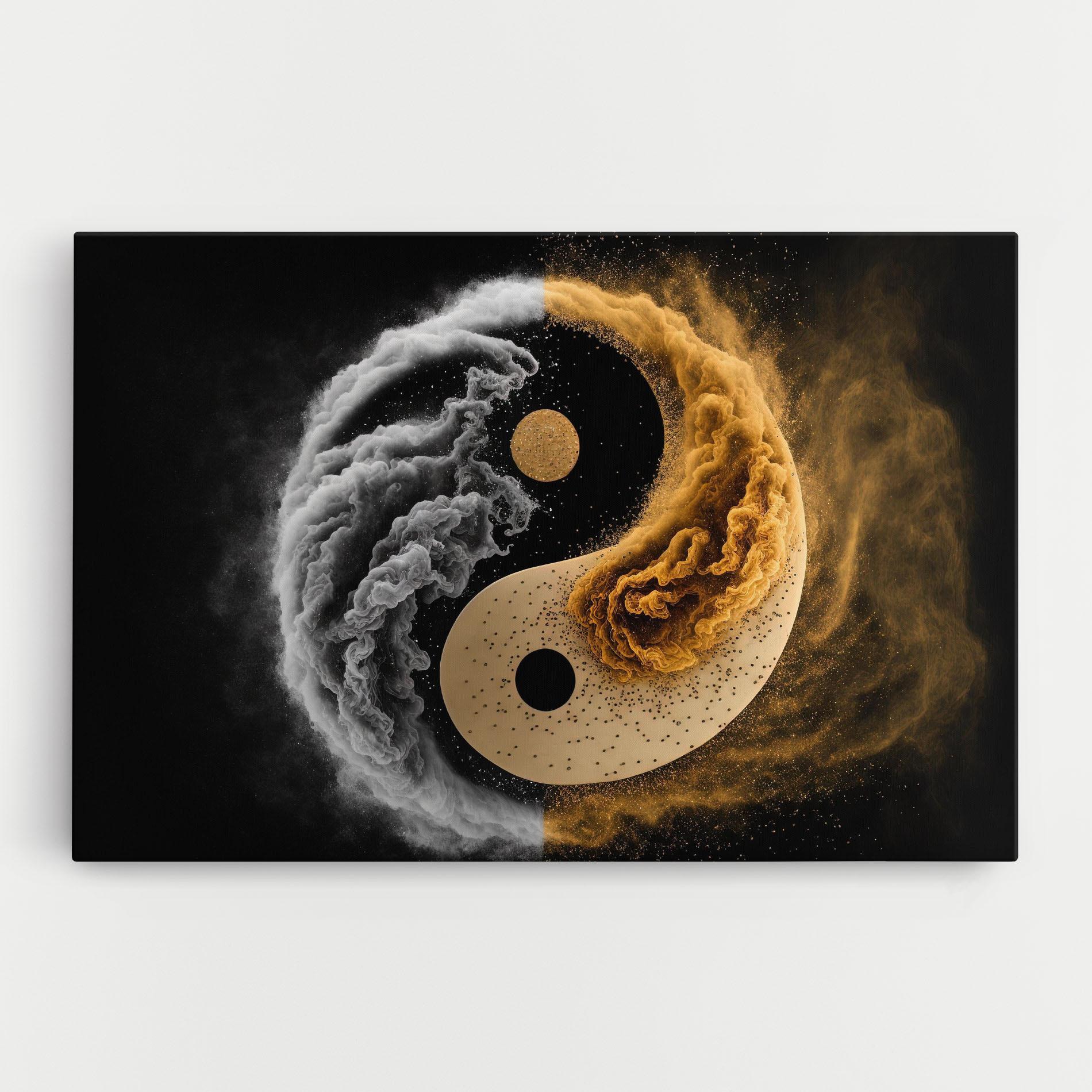 Tablou Canvas Cream Smoke Yinyang mockup 0