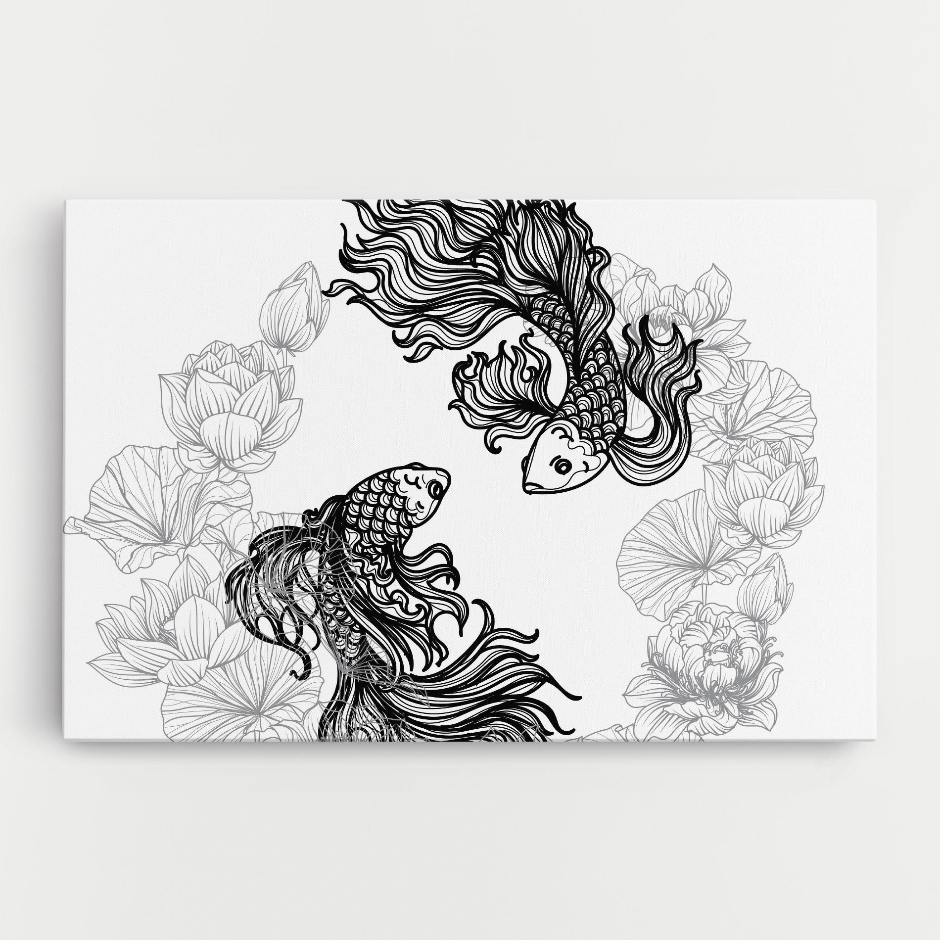 Tablou Canvas Fish Yinyang mockup 0