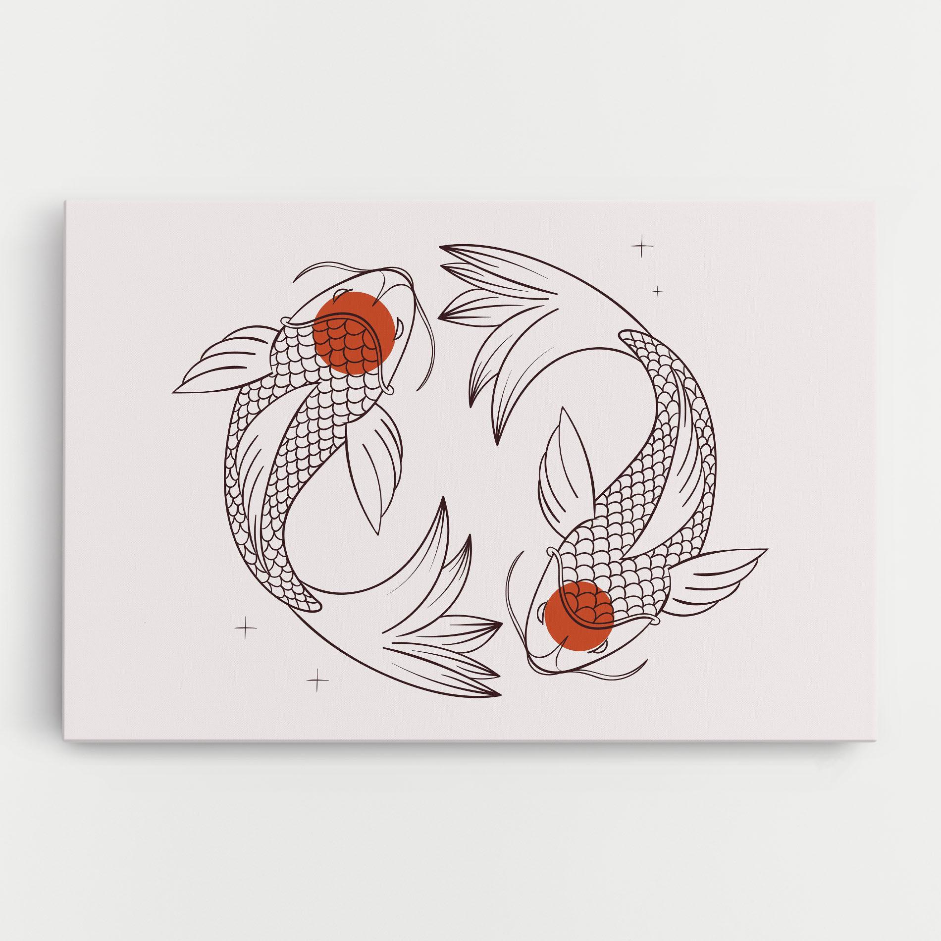 Tablou Canvas Koi Yinyang Art mockup 0