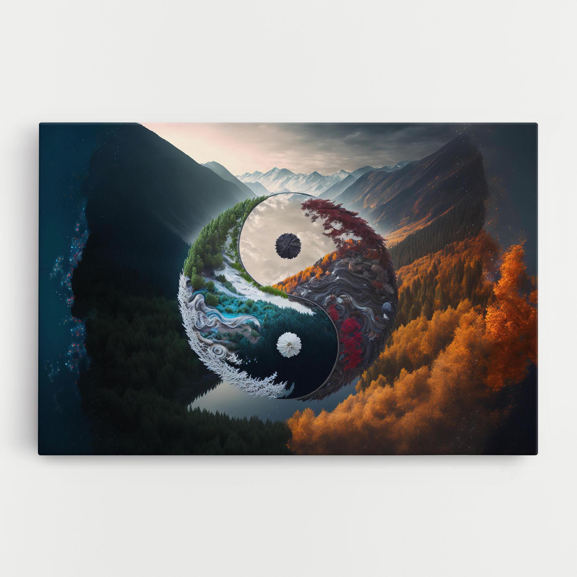 Tablou Canvas Mountain Yinyang mockup 0