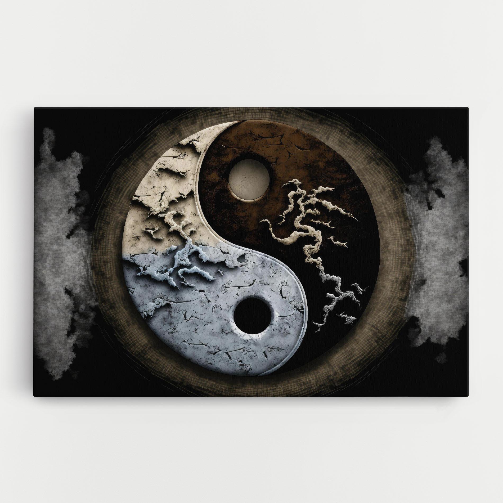 Tablou Canvas Vintage Yinyang mockup 0