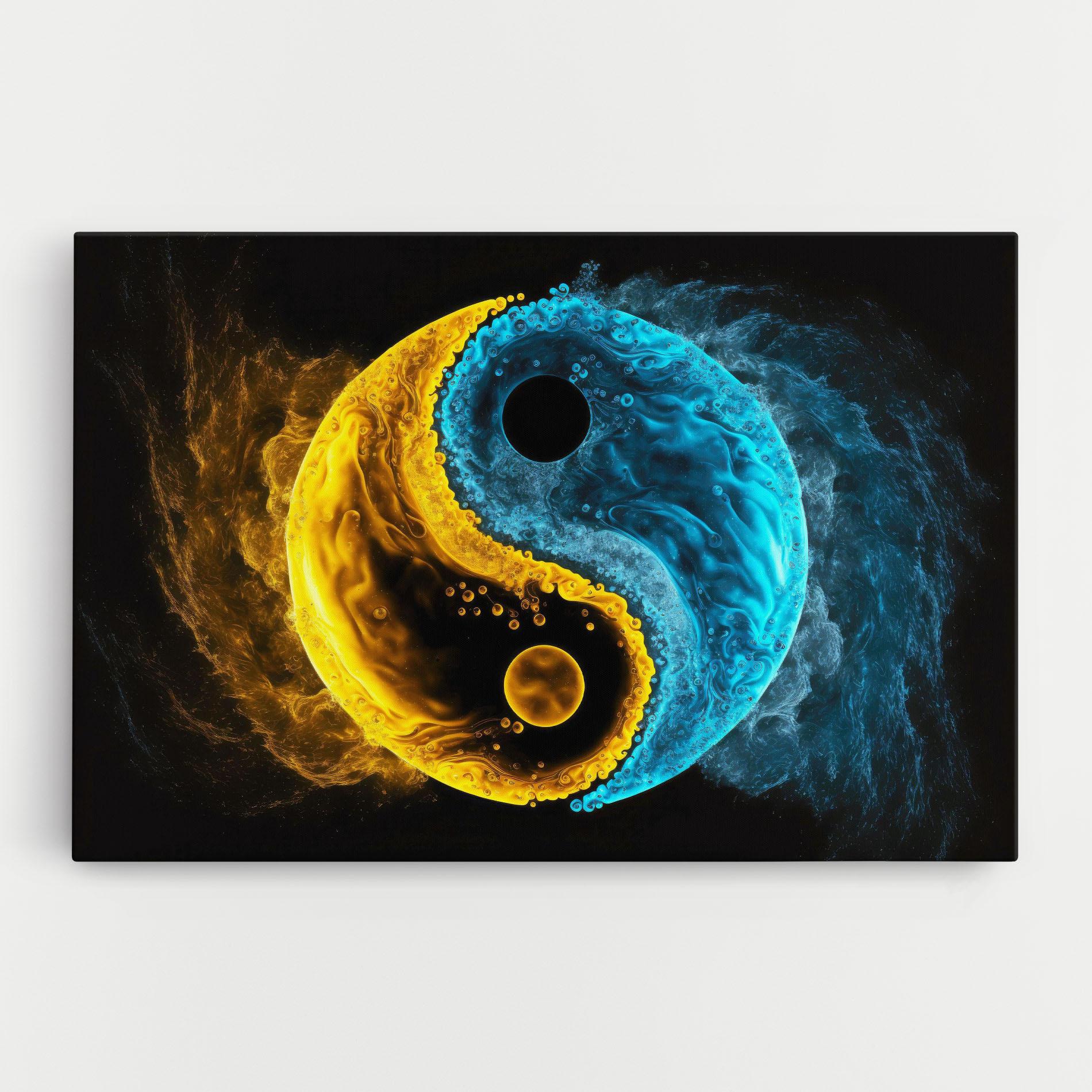 Tablou Canvas Yellow Blue Yinyang mockup 0