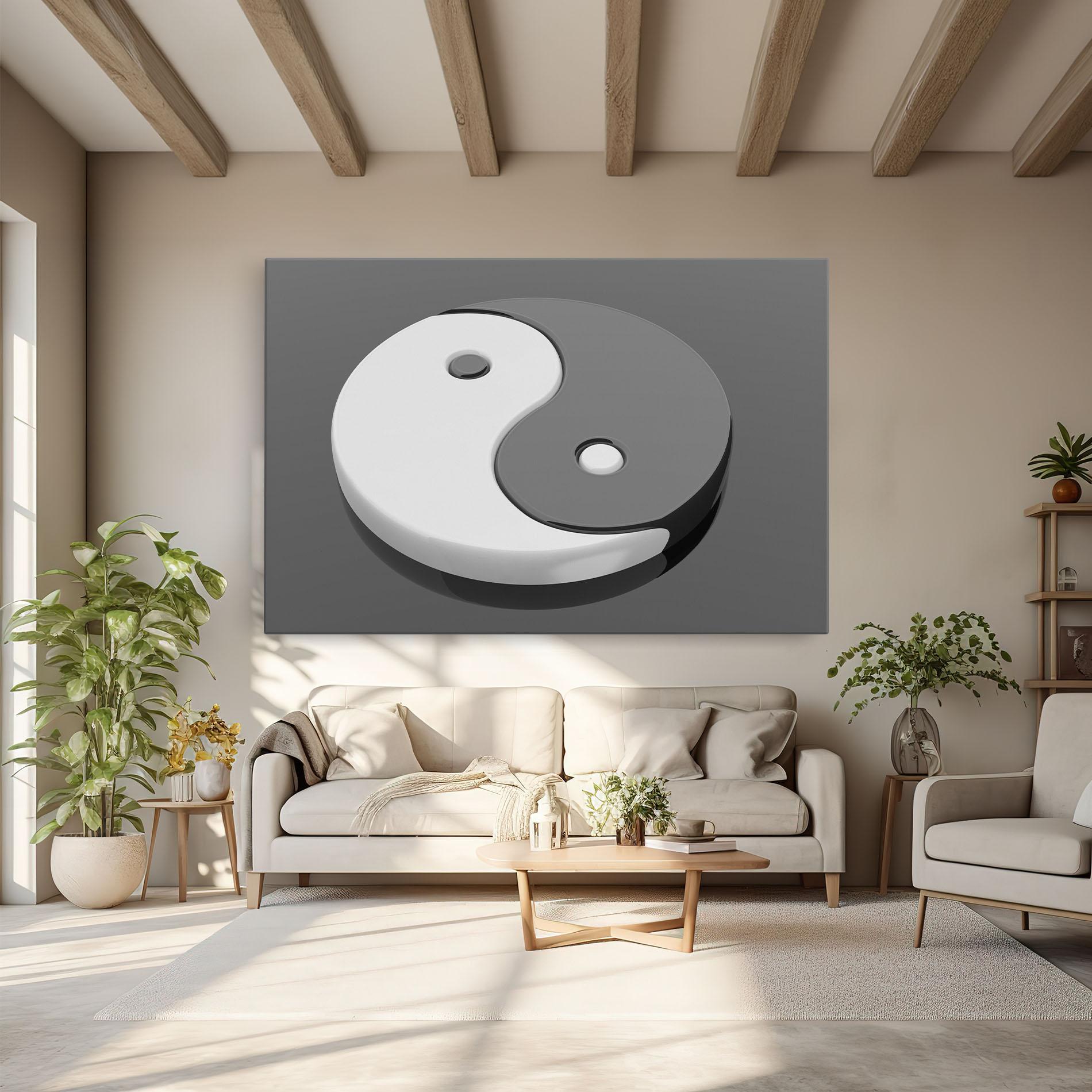 Tablou Canvas 3d Yinyang mockup 6