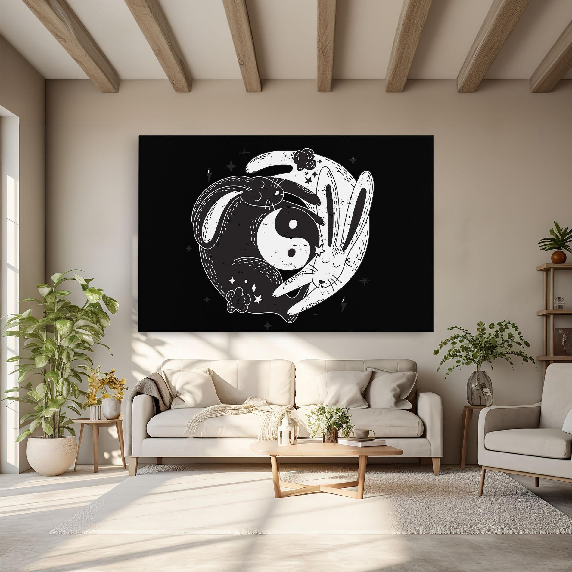 Tablou Canvas Bunny Yinyang mockup 6