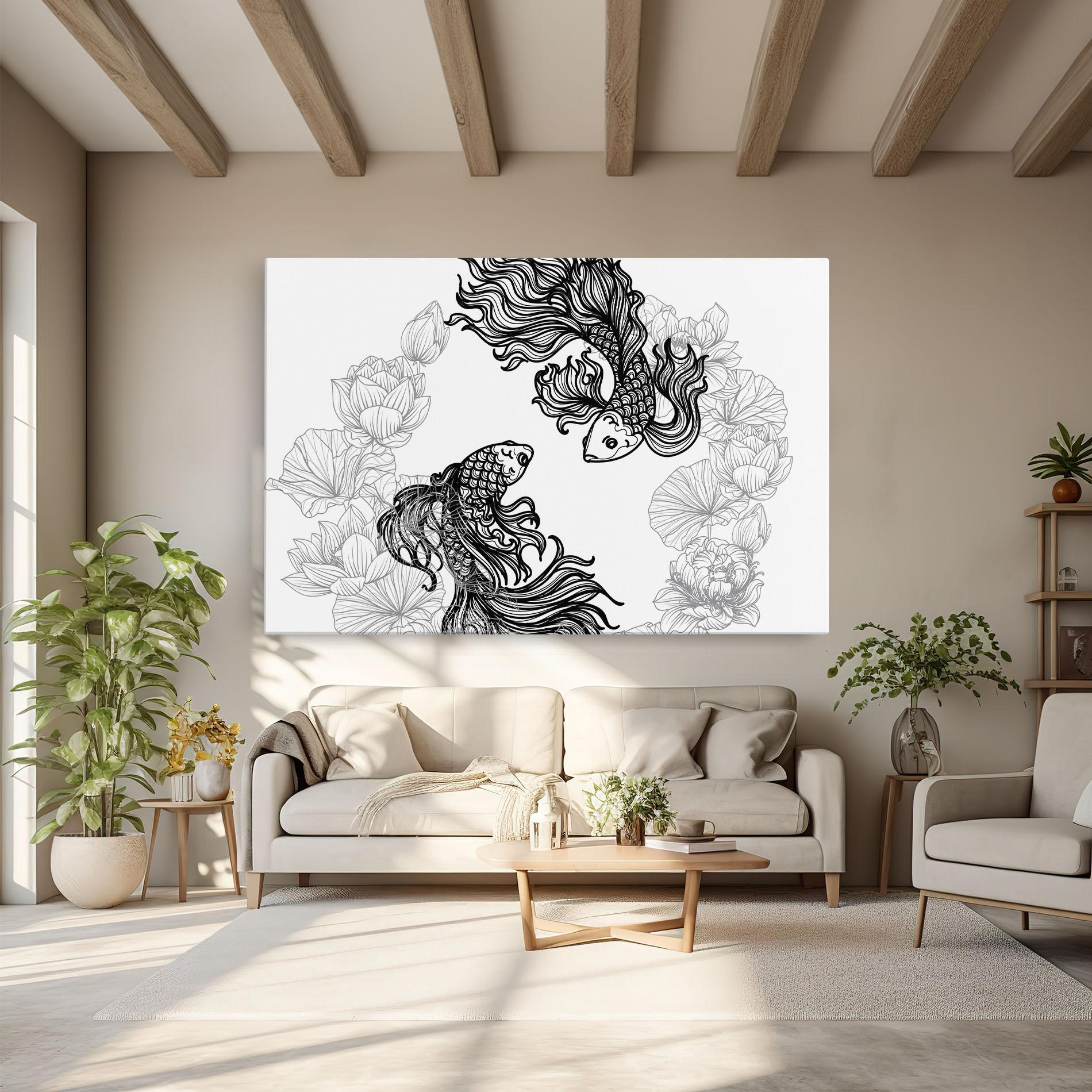 Tablou Canvas Fish Yinyang mockup 6
