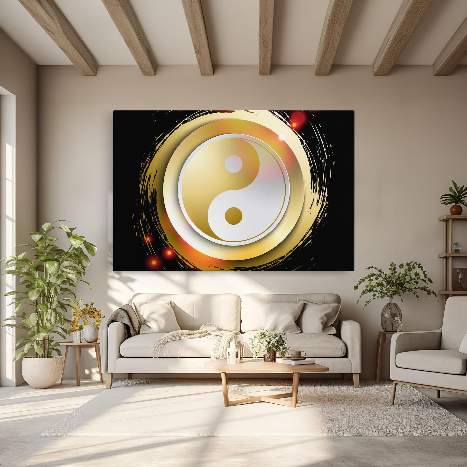 Tablou Canvas Gold Light Yinyang mockup 6