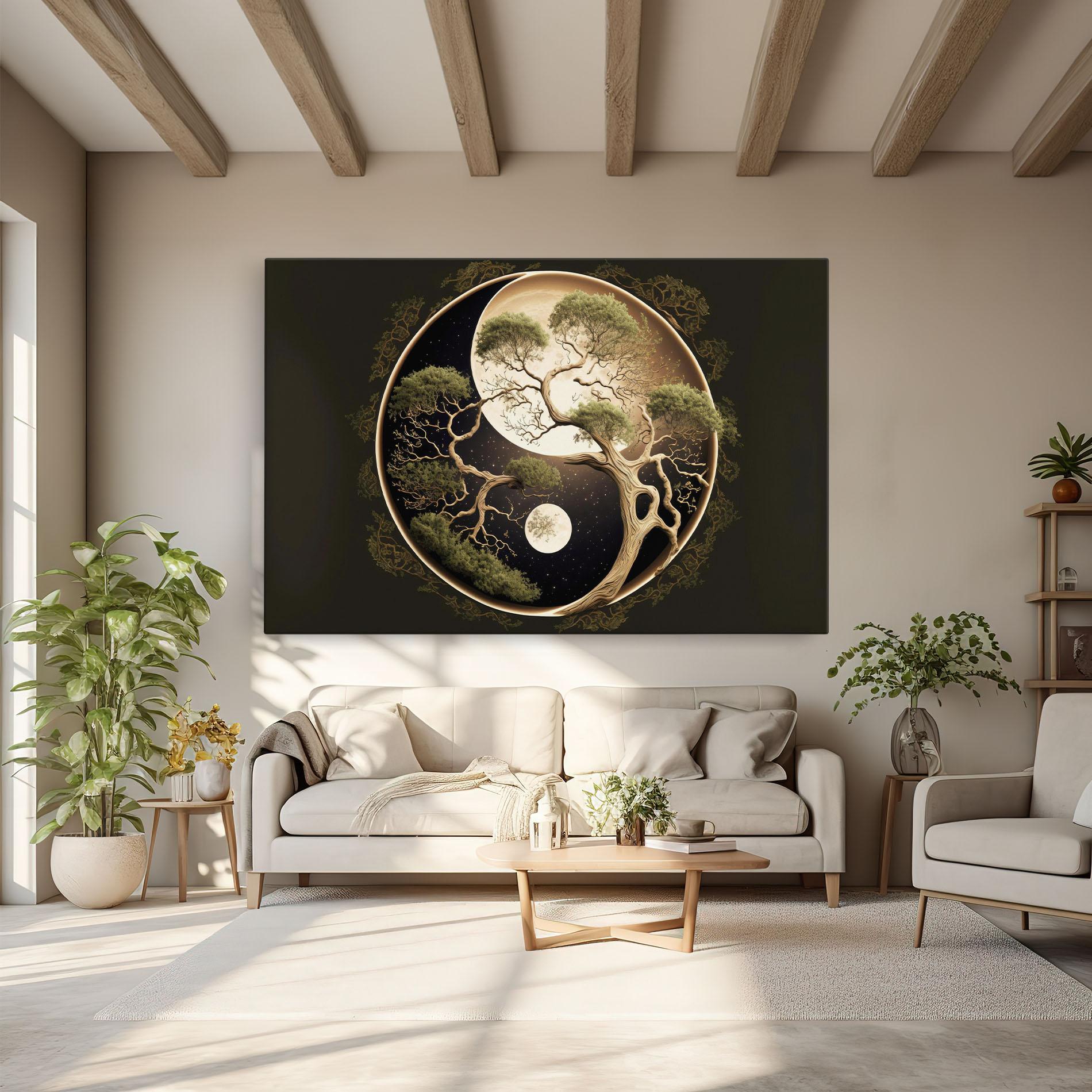 Tablou Canvas Green Tree Yinyang mockup 6