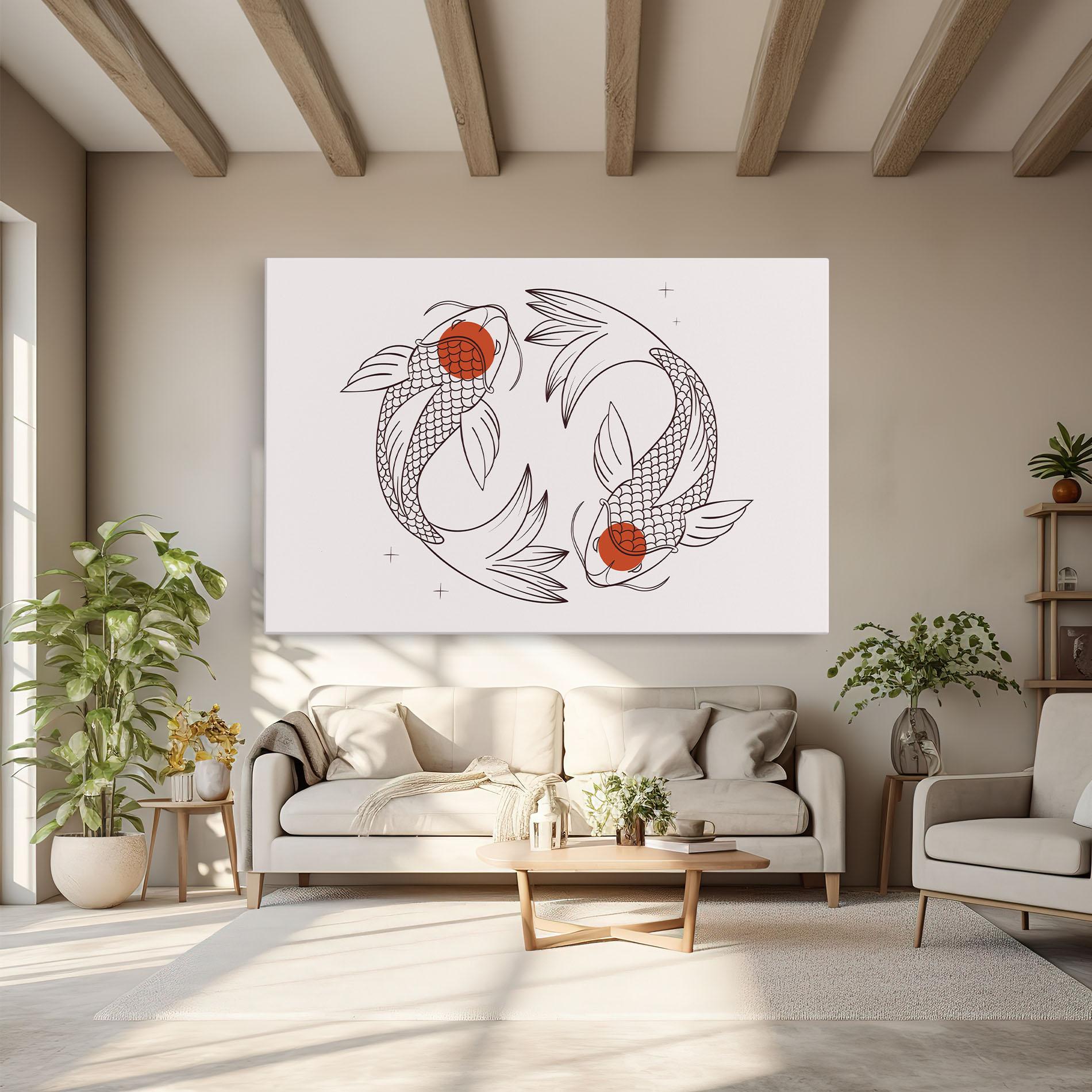 Tablou Canvas Koi Yinyang Art mockup 6