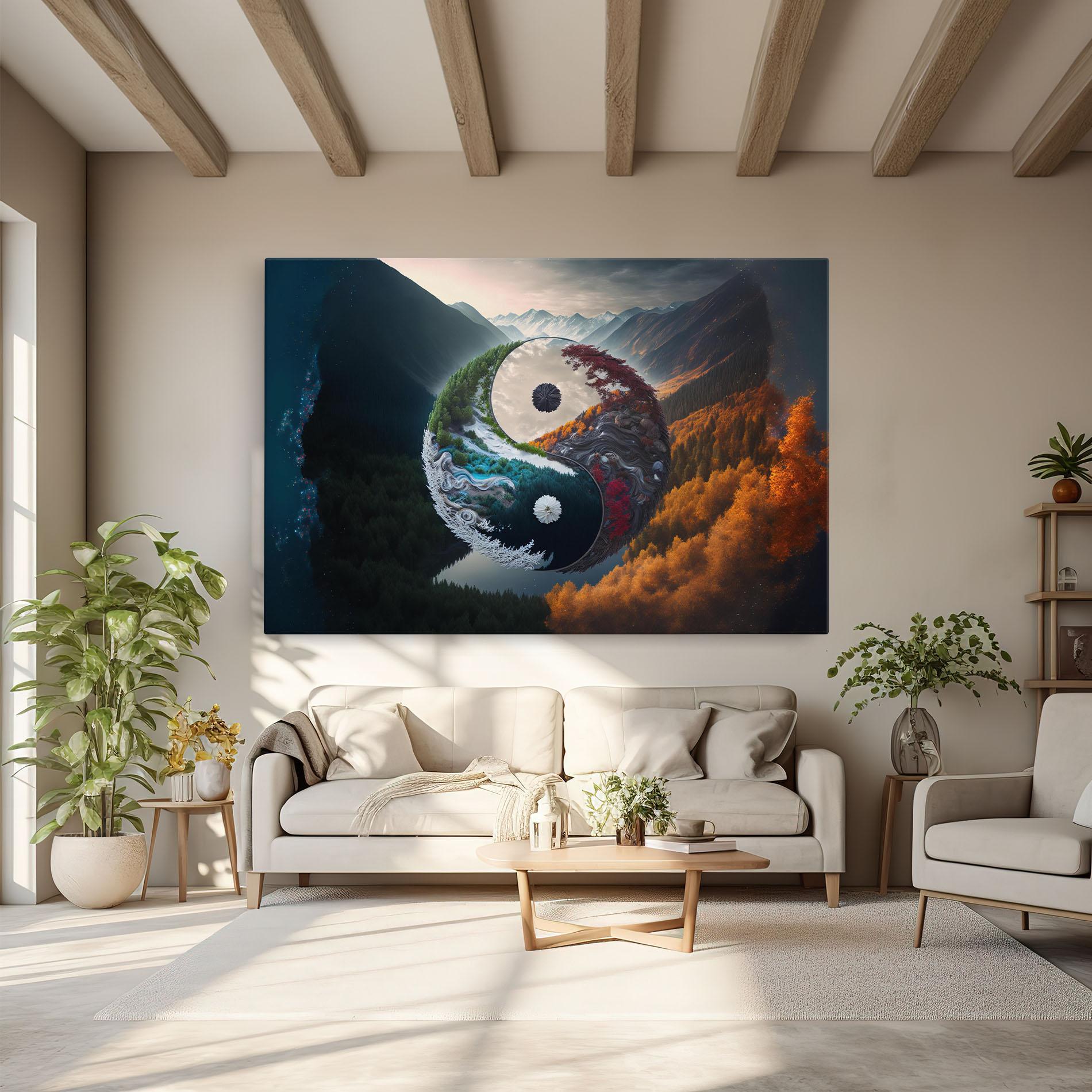 Tablou Canvas Mountain Yinyang mockup 6