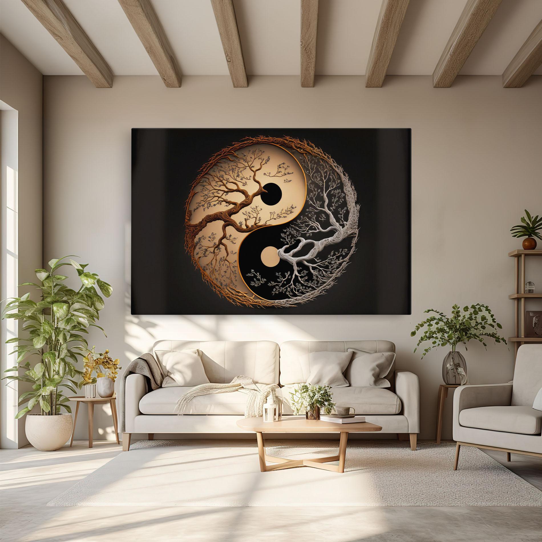Tablou Canvas Old Tree Yinyang mockup 6
