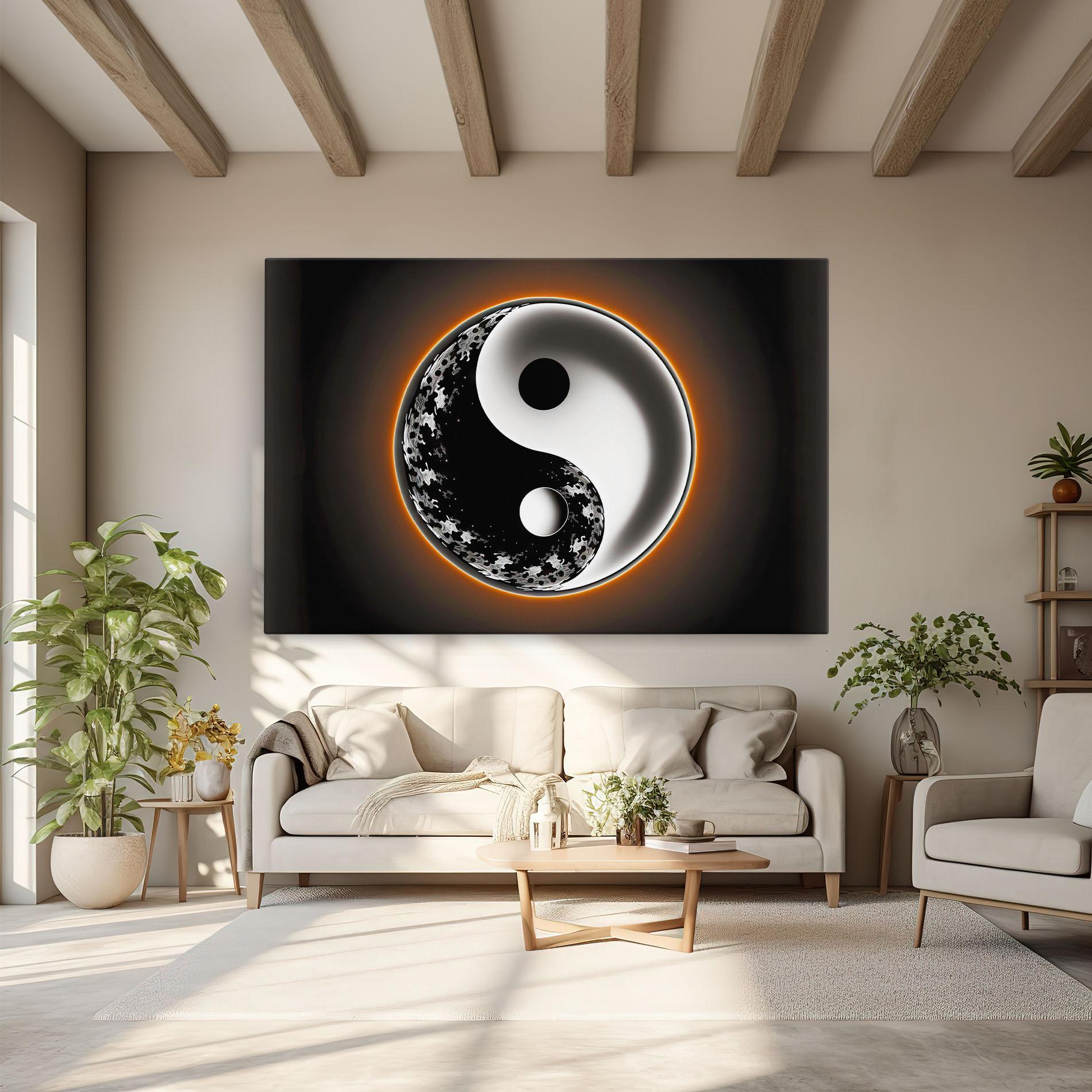 Tablou Canvas Purple Light Yinyang mockup 6