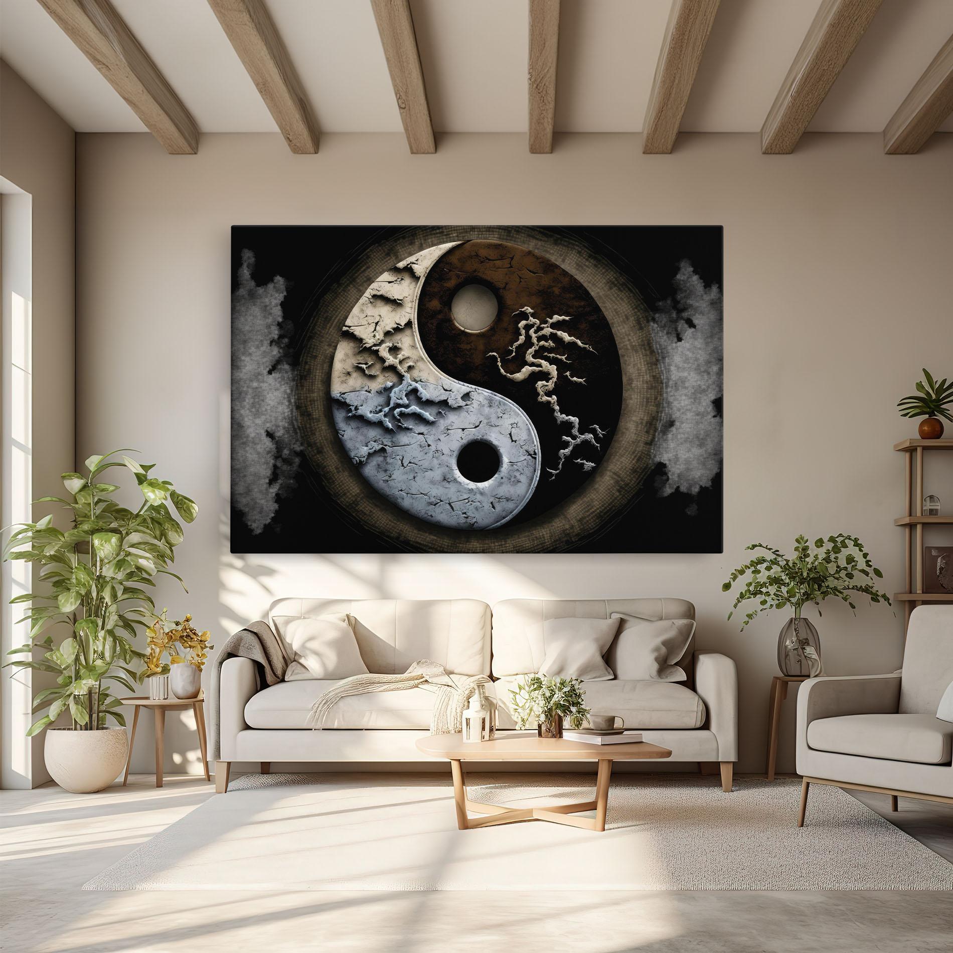Tablou Canvas Vintage Yinyang mockup 6