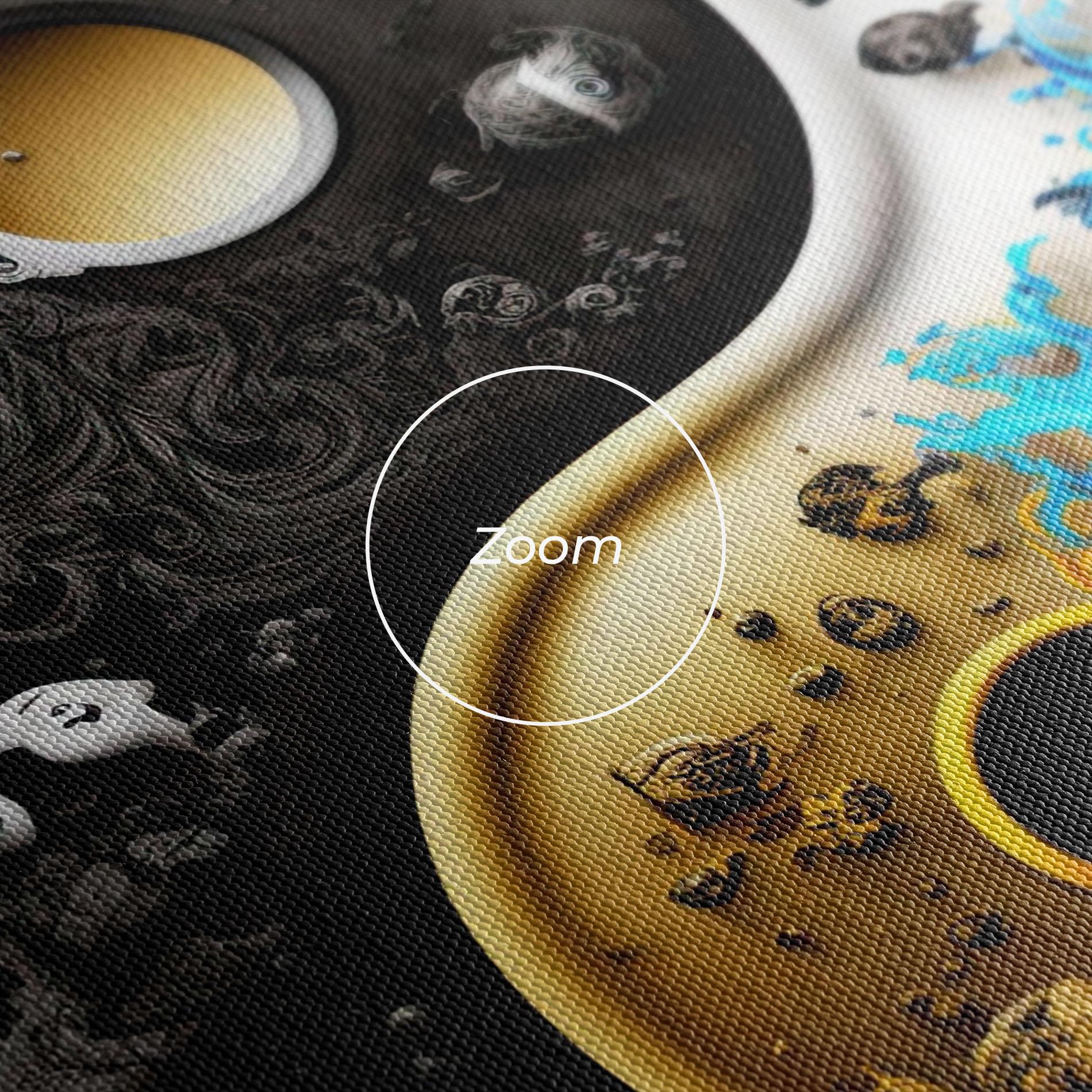Tablou Canvas Black Yellow Yinyang mockup 3
