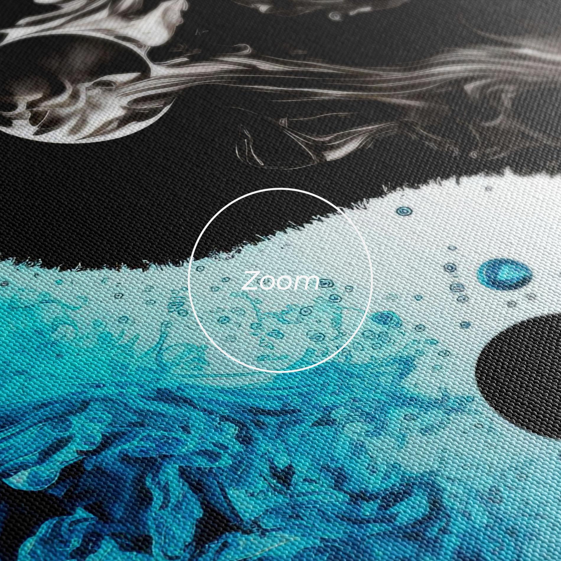 Tablou Canvas Blue Black Yinyang mockup 3