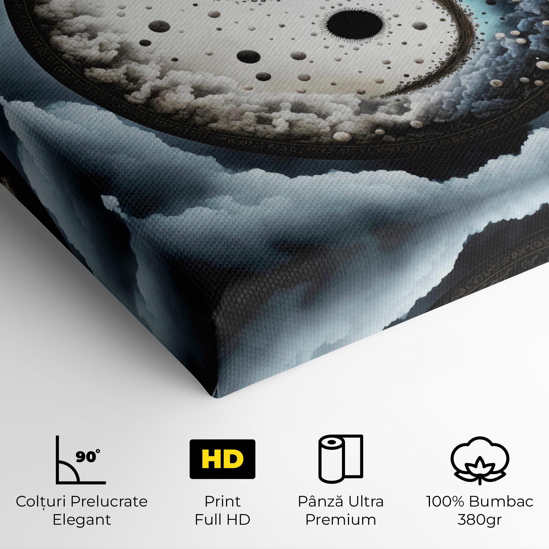 Tablou Canvas Black Blue Yinyang mockup 4