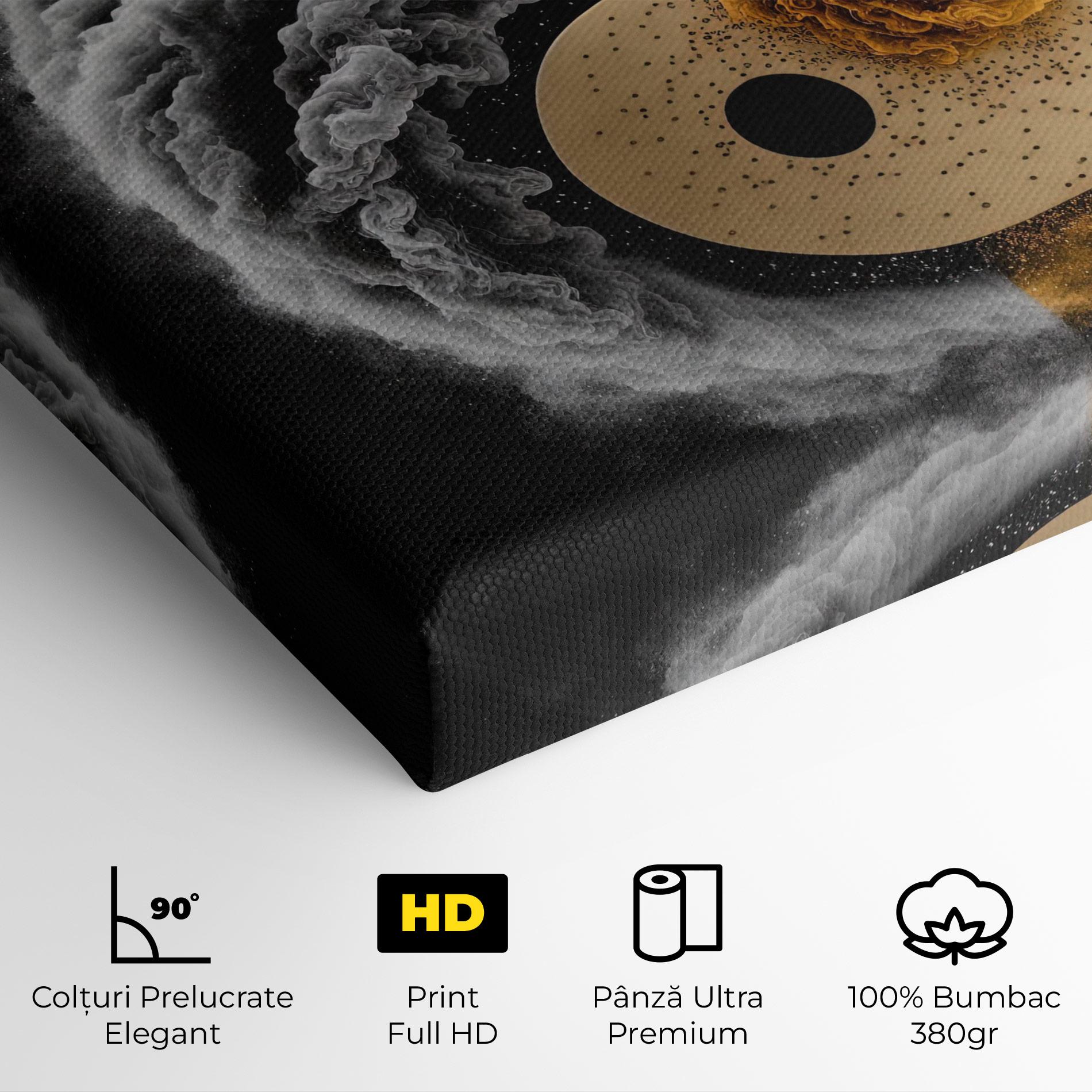 Tablou Canvas Cream Smoke Yinyang mockup 4