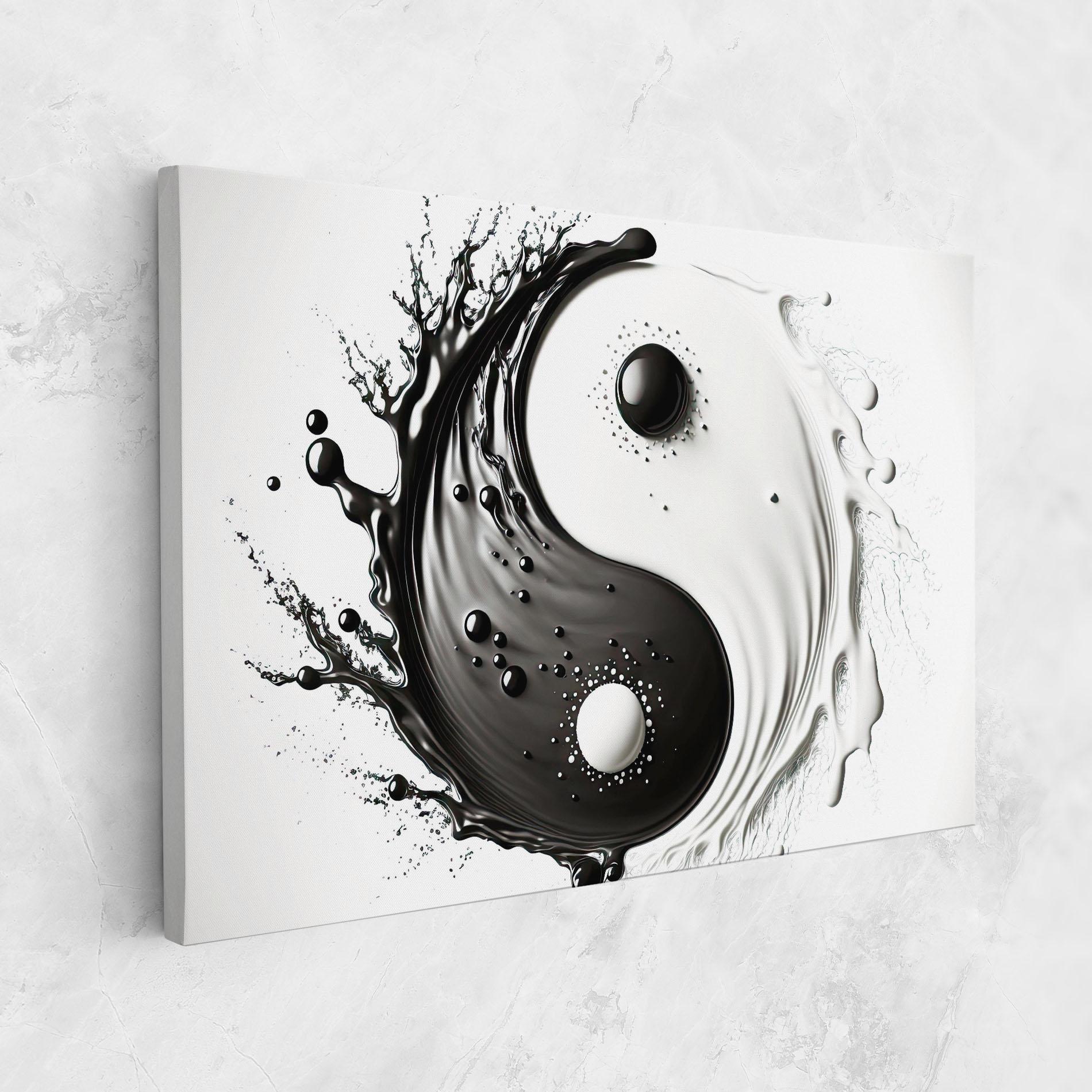 Tablou Canvas Black Liquid Yinyang mockup 1