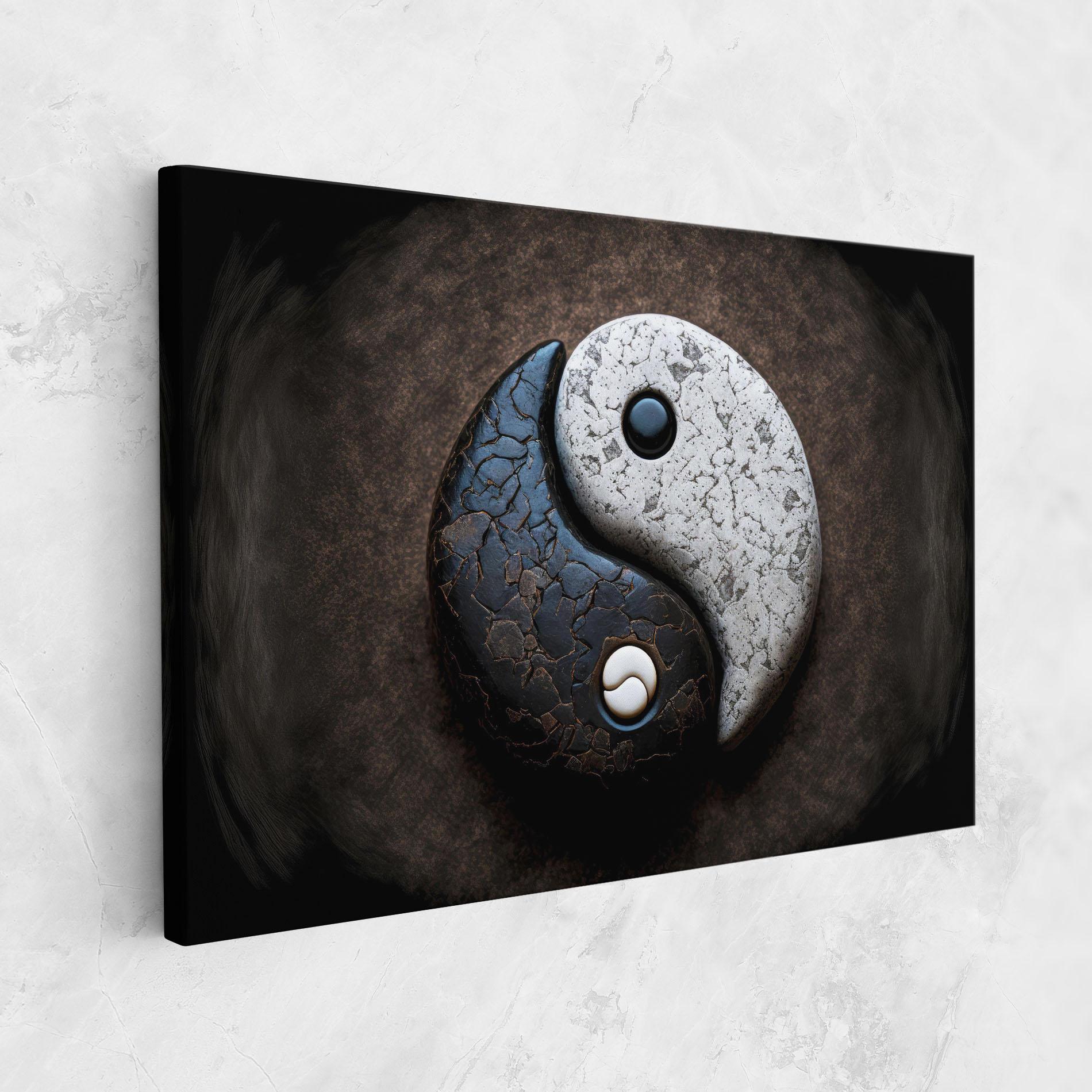 Tablou Canvas Black Stone Yinyang mockup 1