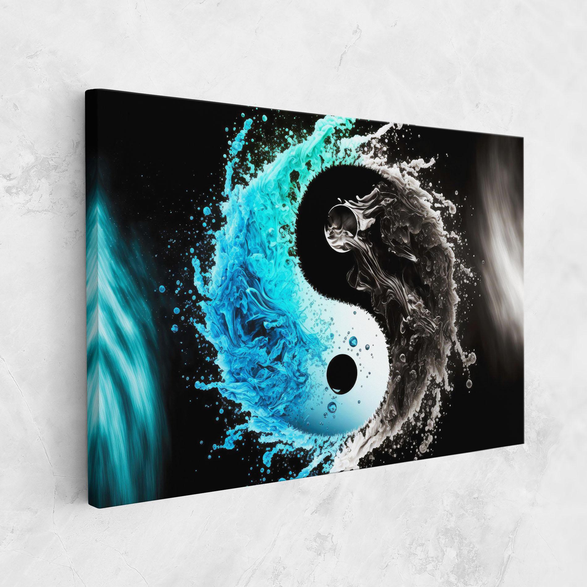 Tablou Canvas Blue Black Yinyang mockup 1