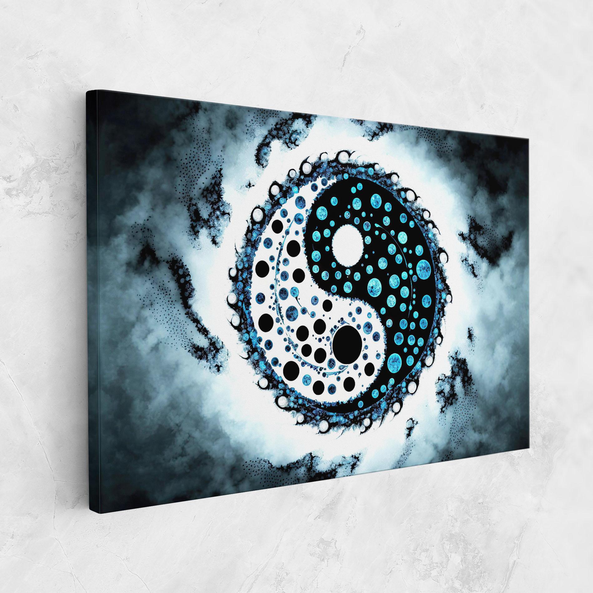 Tablou Canvas Blue White Yinyang mockup 1