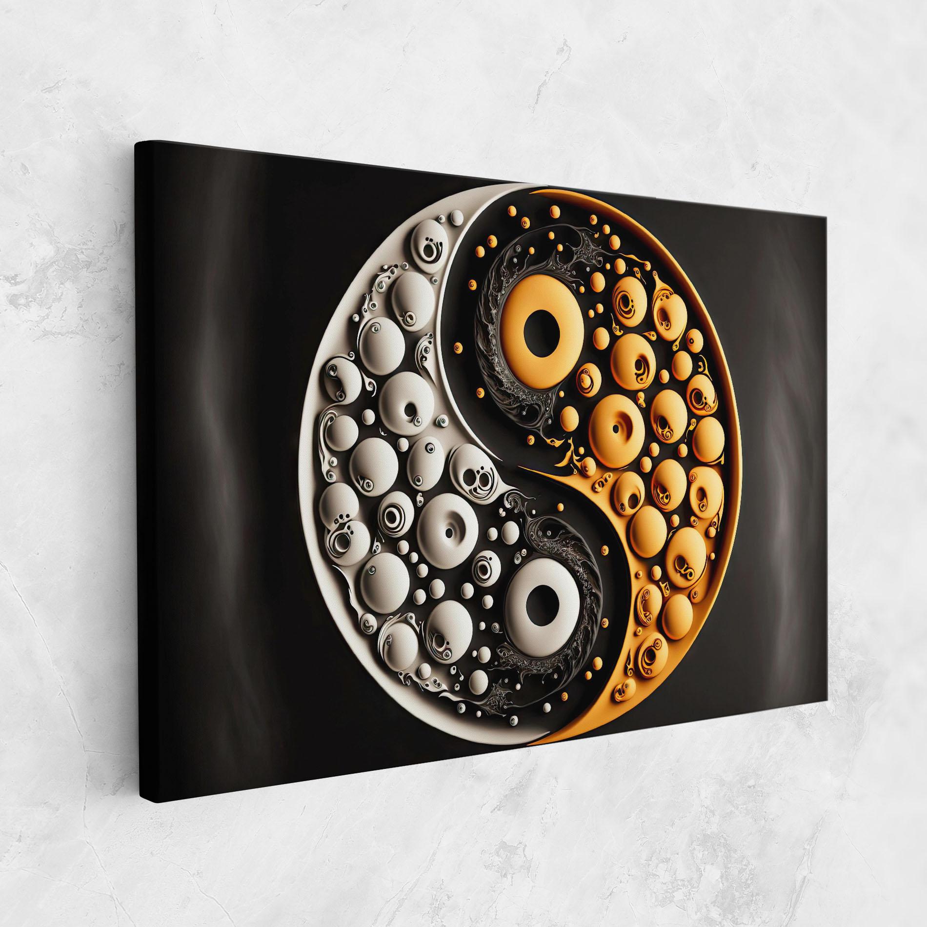 Tablou Canvas Cream Balls Yinyang mockup 1