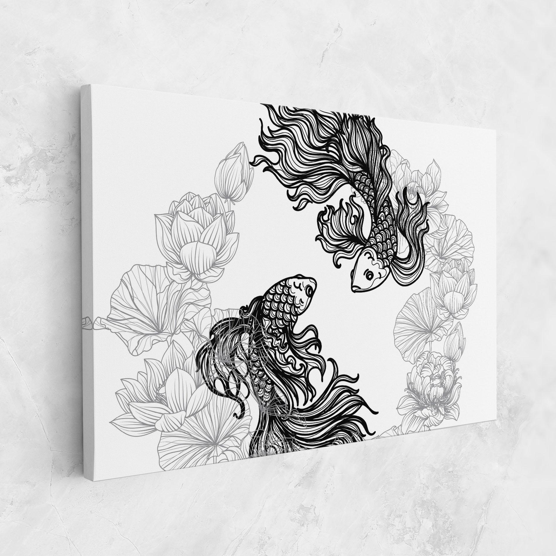 Tablou Canvas Fish Yinyang mockup 1