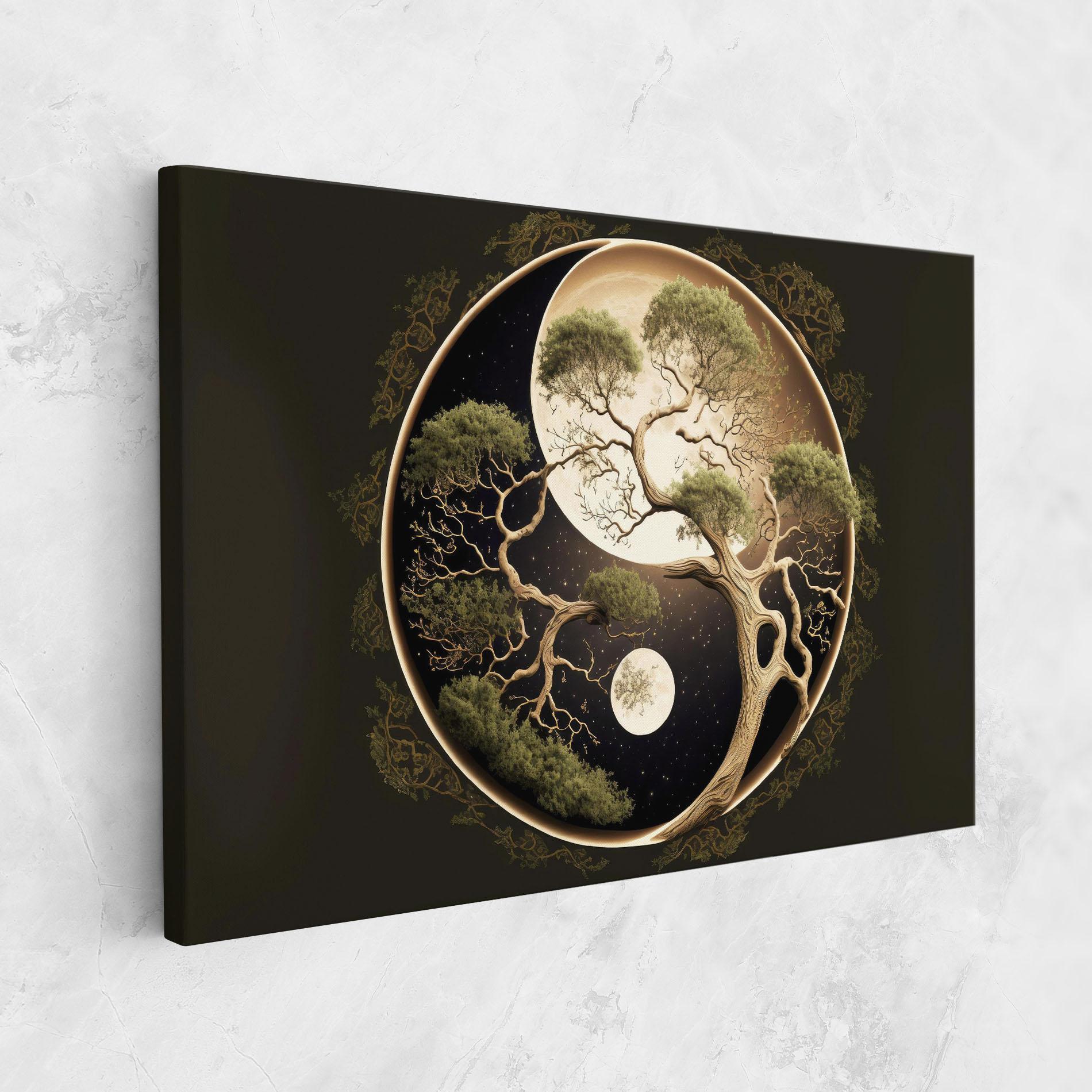 Tablou Canvas Green Tree Yinyang mockup 1