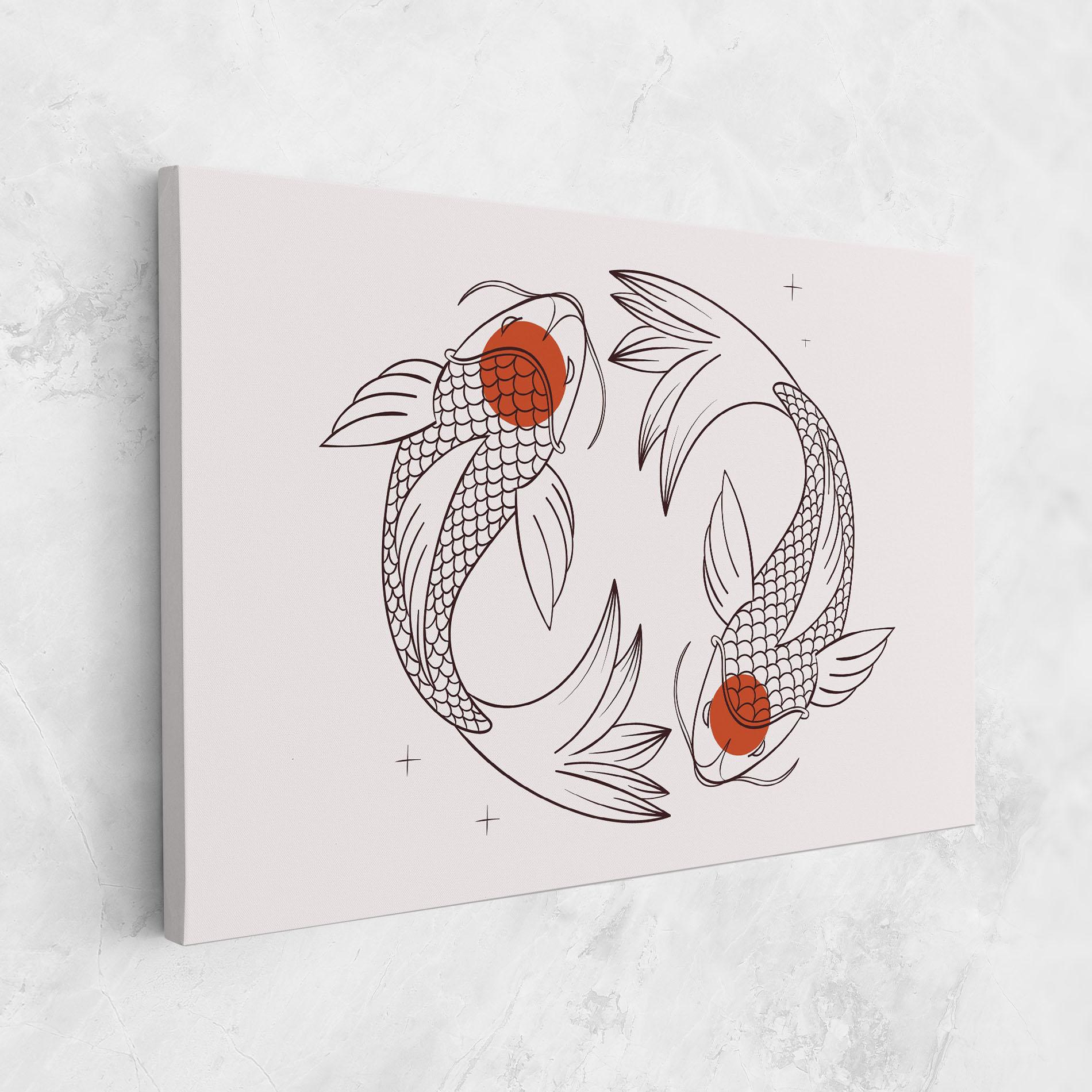 Tablou Canvas Koi Yinyang Art mockup 1