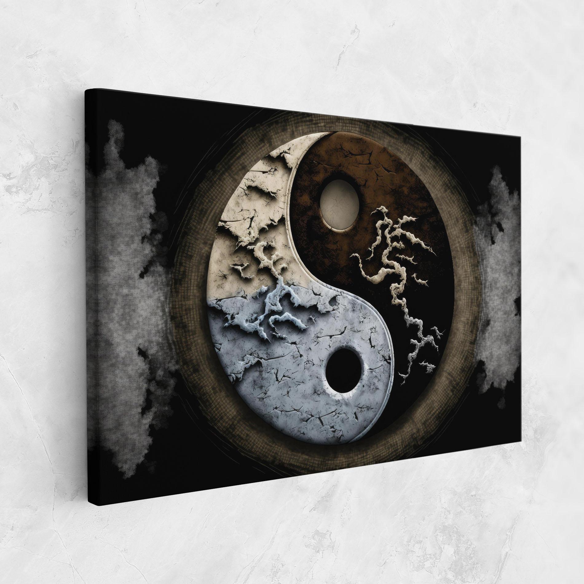 Tablou Canvas Vintage Yinyang mockup 1