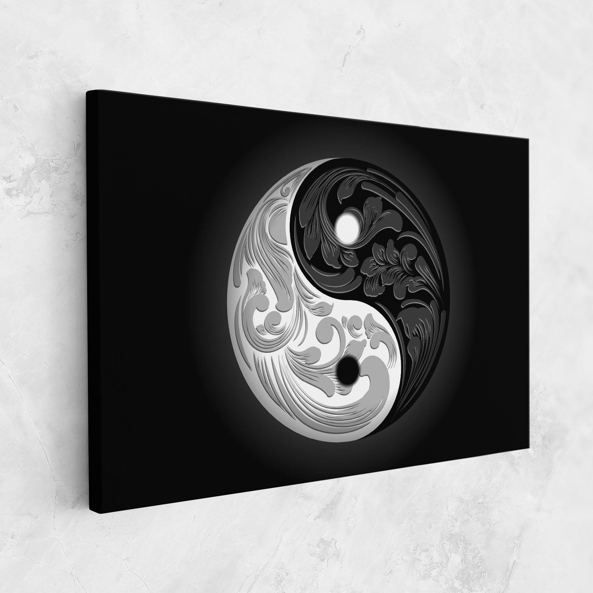 Tablou Canvas Yinyang Grey mockup 1