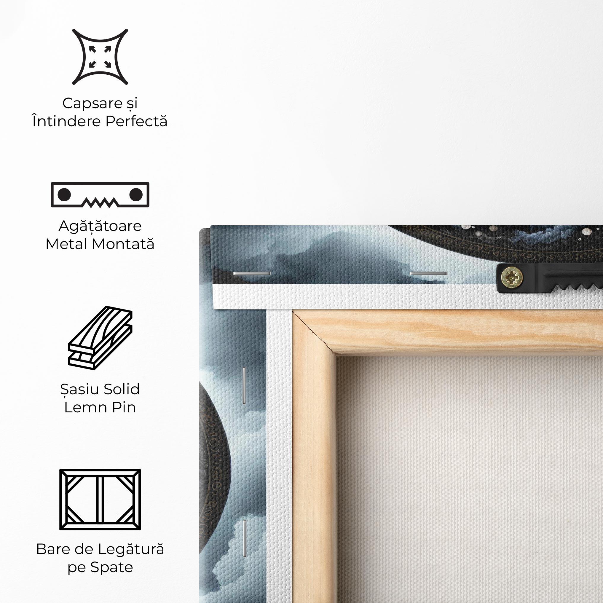 Tablou Canvas Black Blue Yinyang mockup 5