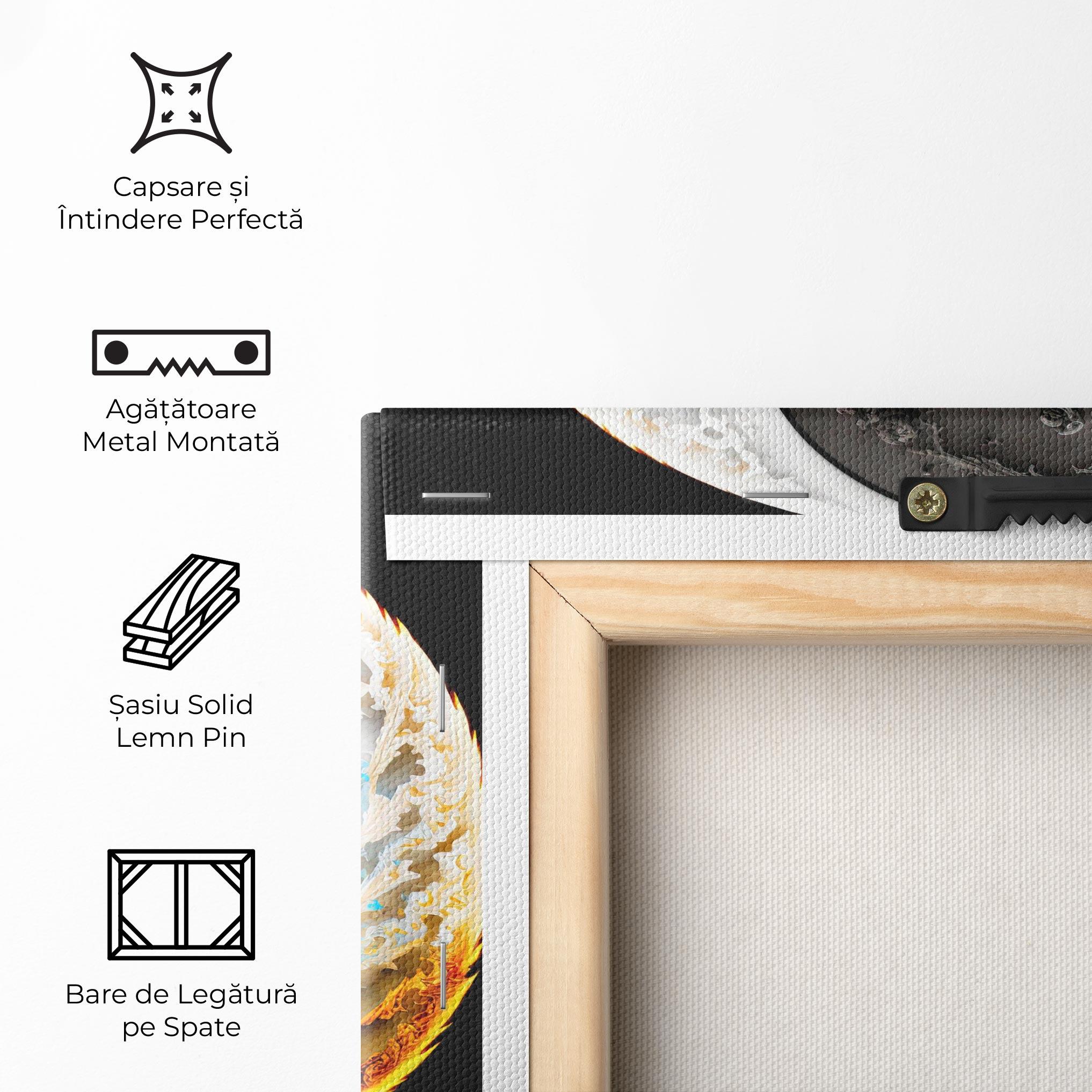 Tablou Canvas Black Yellow Yinyang mockup 5