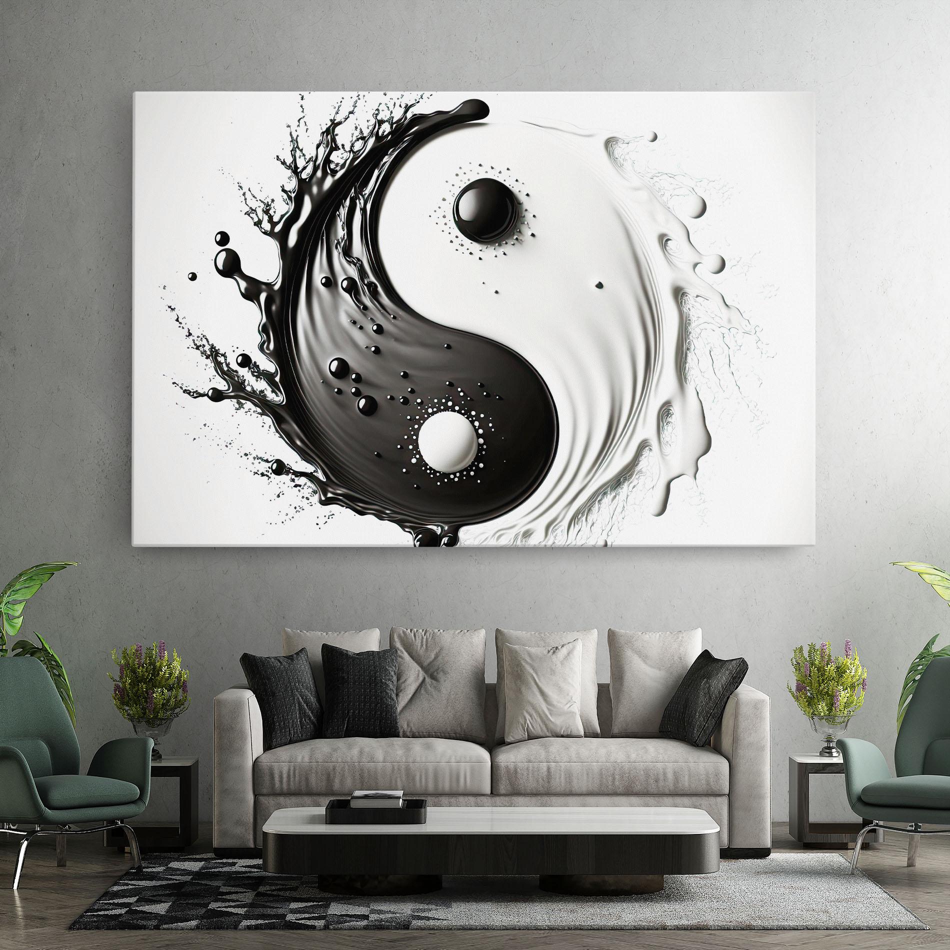 Tablou Canvas Black Liquid Yinyang mockup 7