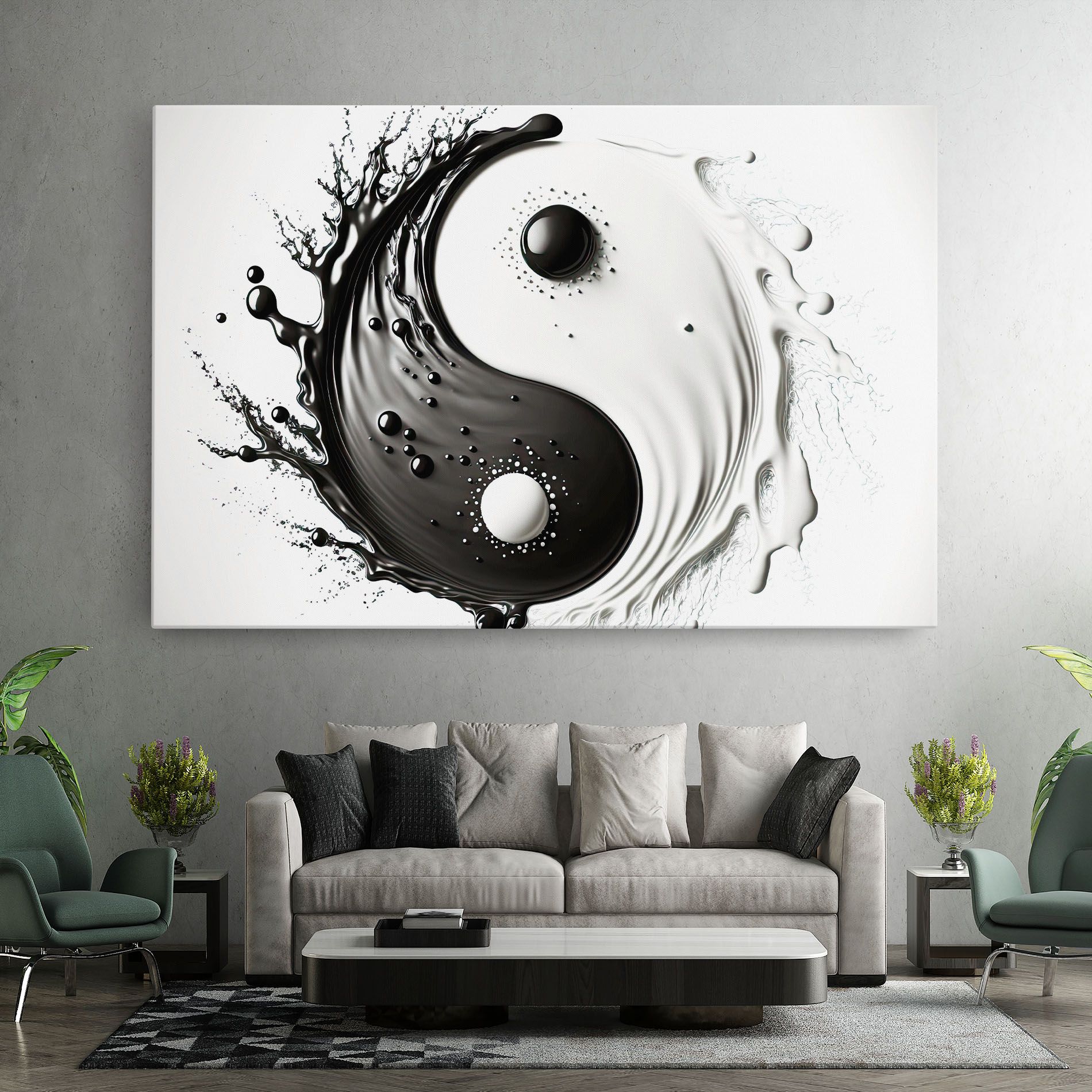 Black Liquid Yinyang mockup 7