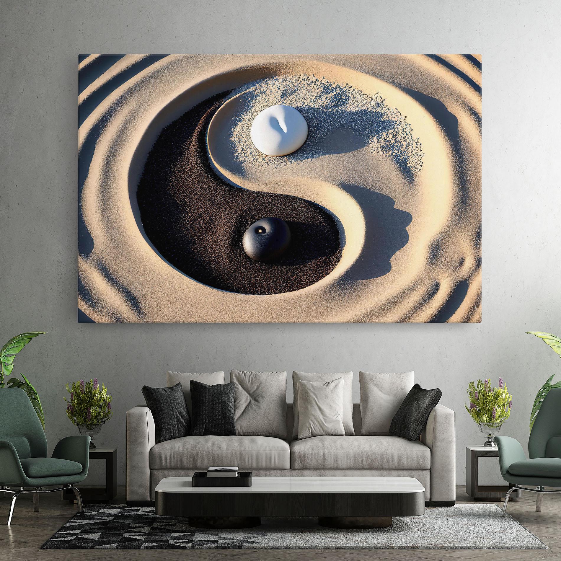 Tablou Canvas Black Sand Yinyang mockup 7