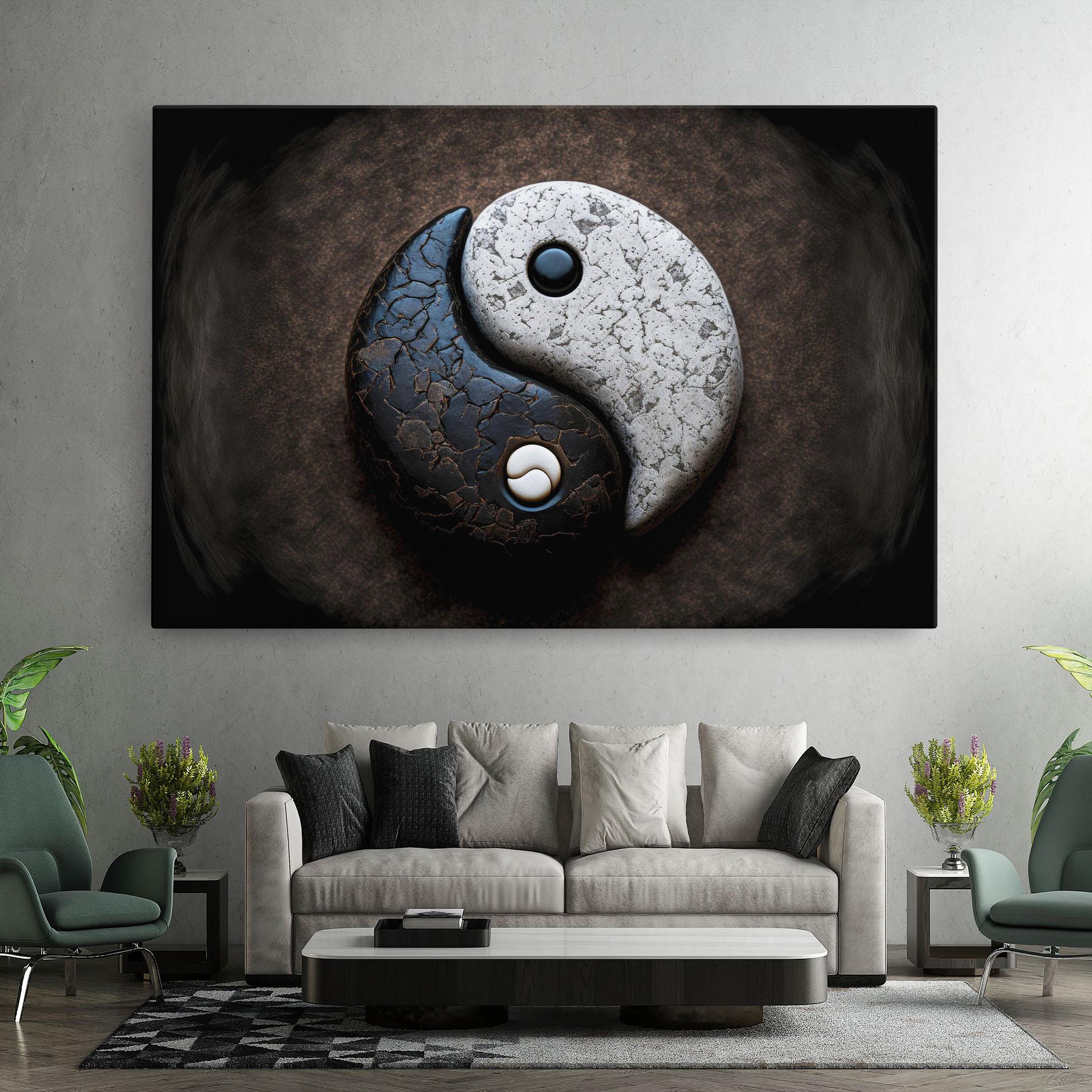 Tablou Canvas Black Stone Yinyang mockup 7