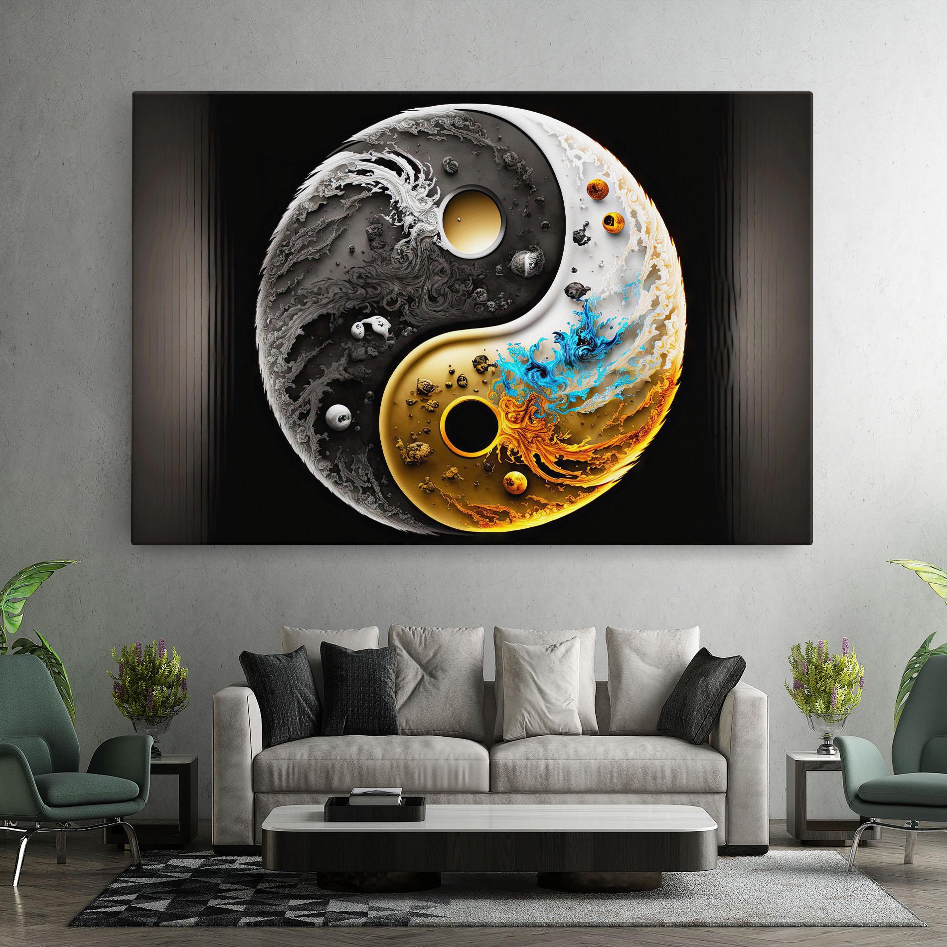Tablou Canvas Black Yellow Yinyang mockup 7
