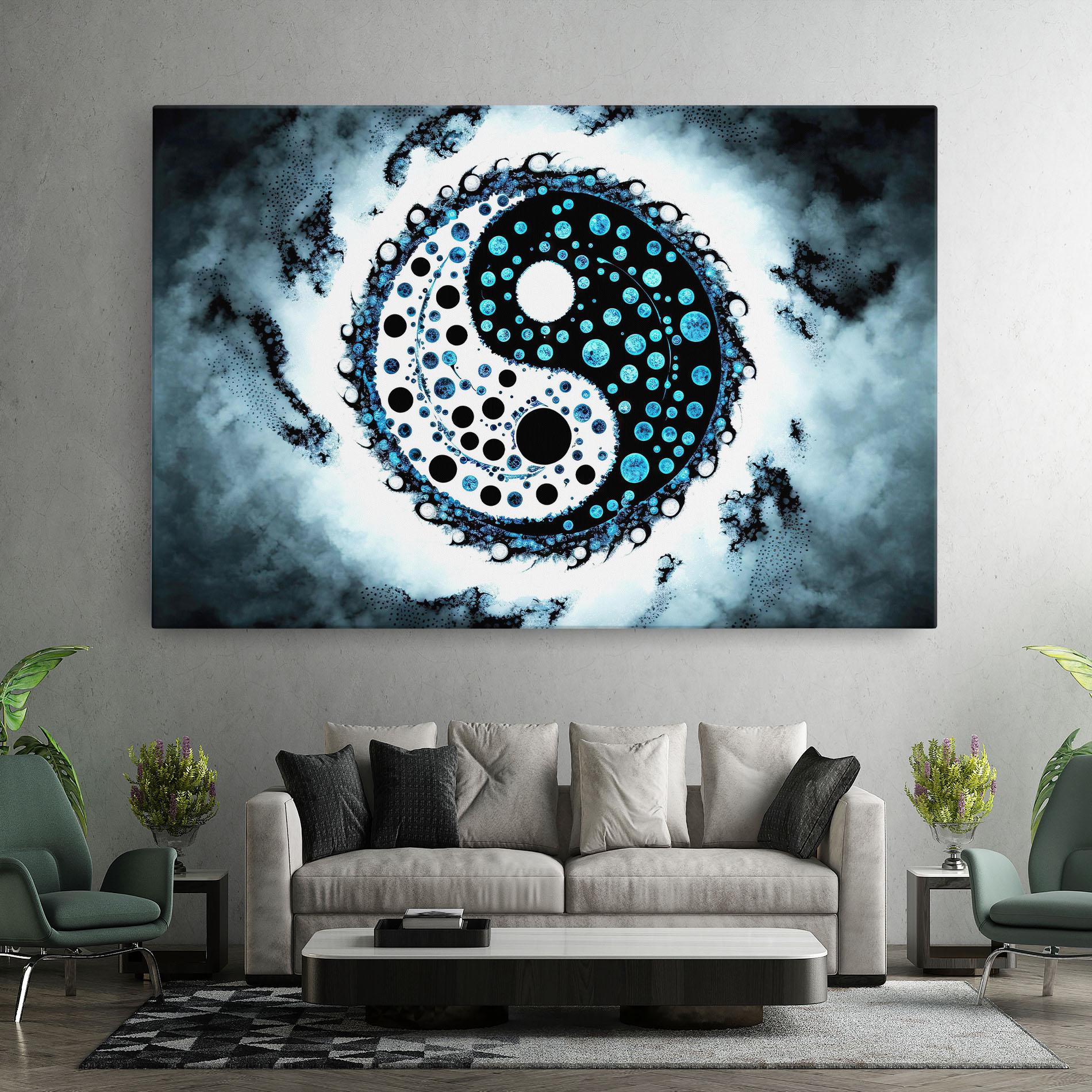 Tablou Canvas Blue White Yinyang mockup 7