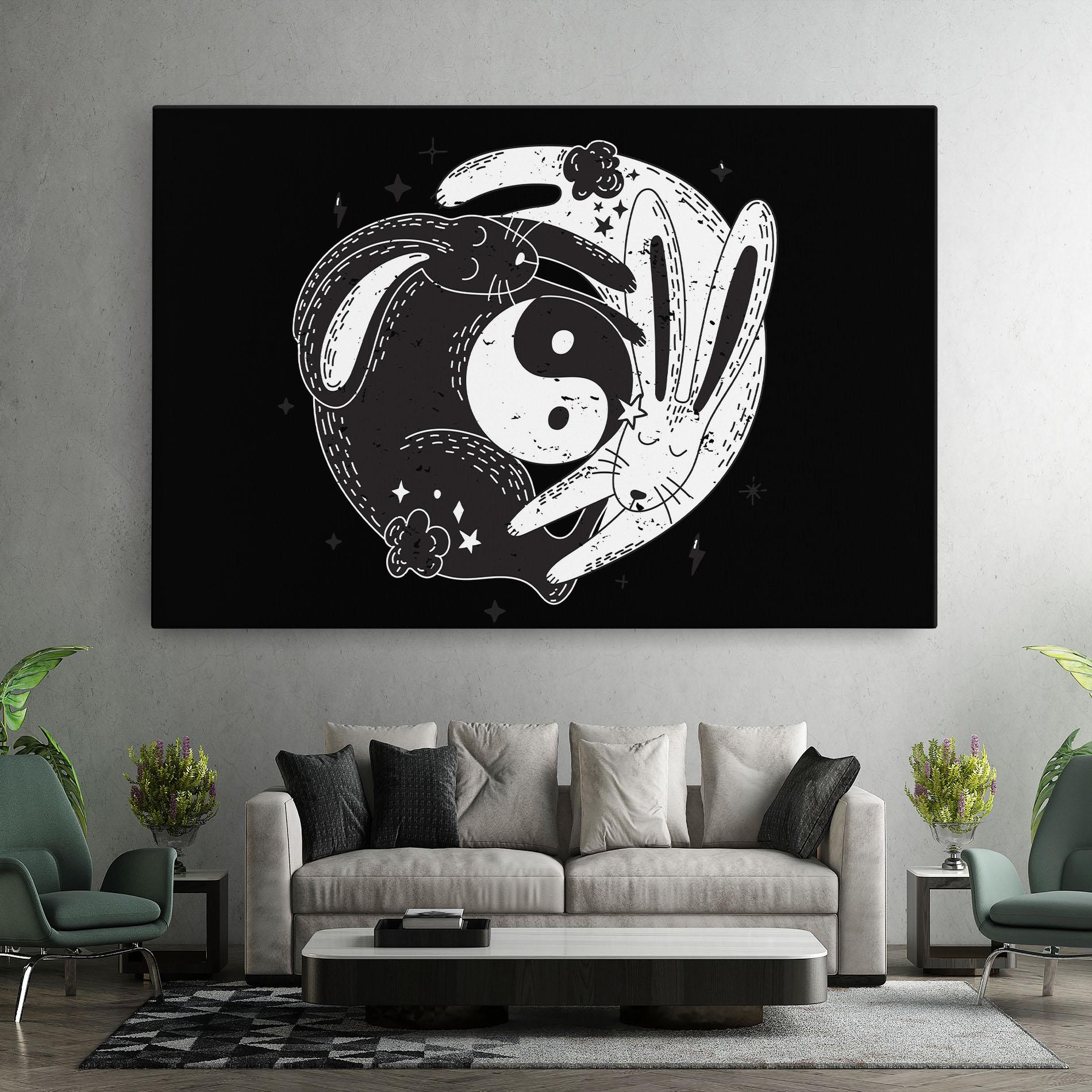 Tablou Canvas Bunny Yinyang mockup 7