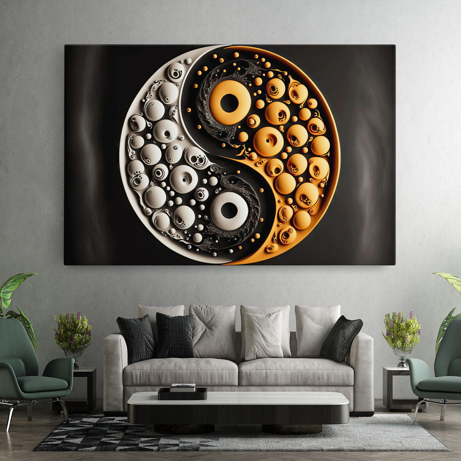 Tablou Canvas Cream Balls Yinyang mockup 7